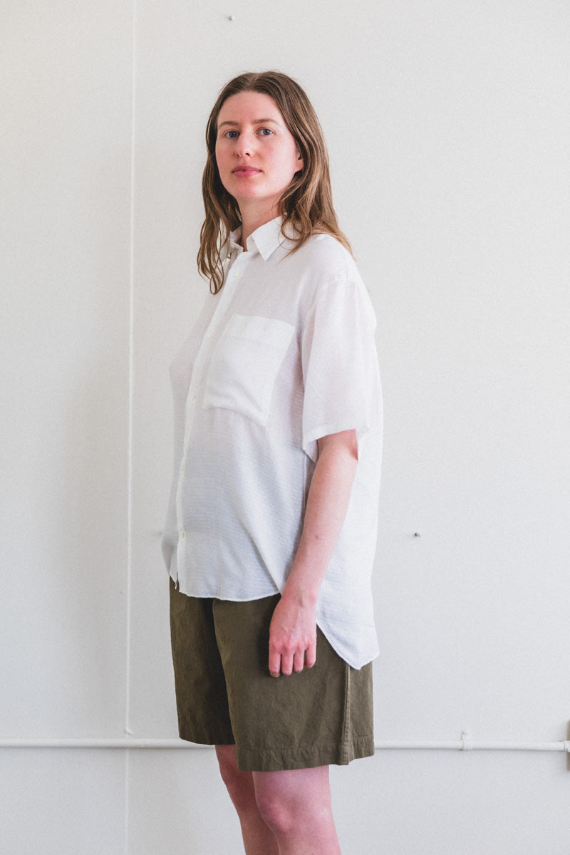ETERNAL SHORT SLEEVE SUMMER SHIRT IN MILK FABRIC