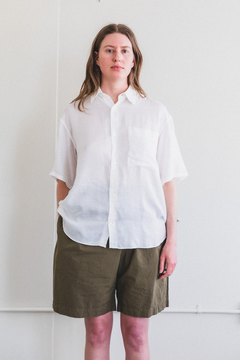 ETERNAL SHORT SLEEVE SUMMER SHIRT IN MILK FABRIC
