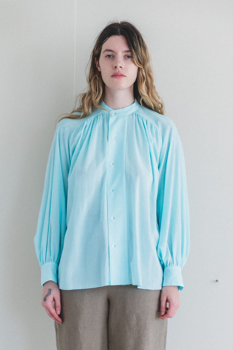 SHAHNAMEH SHIRT IN TURQUOISE SWEET TWILL