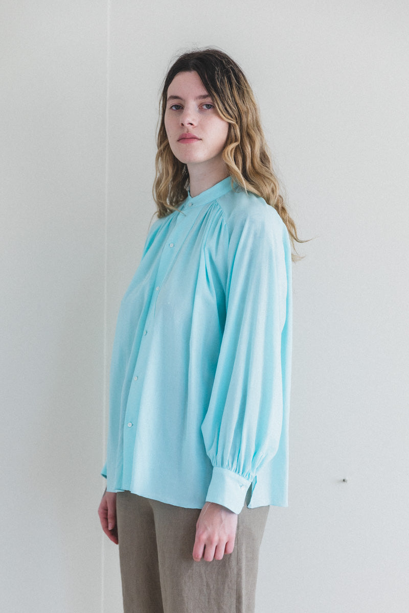 SHAHNAMEH SHIRT IN TURQUOISE SWEET TWILL