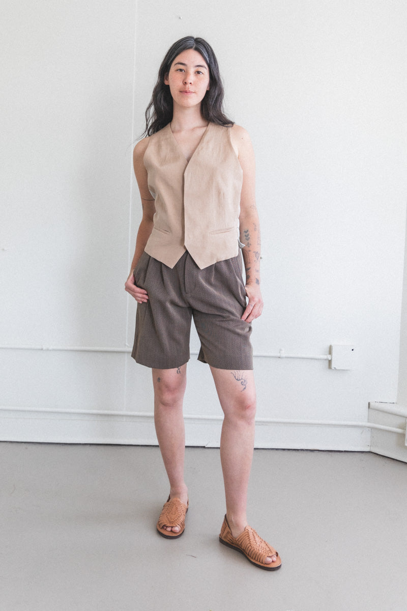 SHALY SHORTS IN SUMMER HERRINGBONE