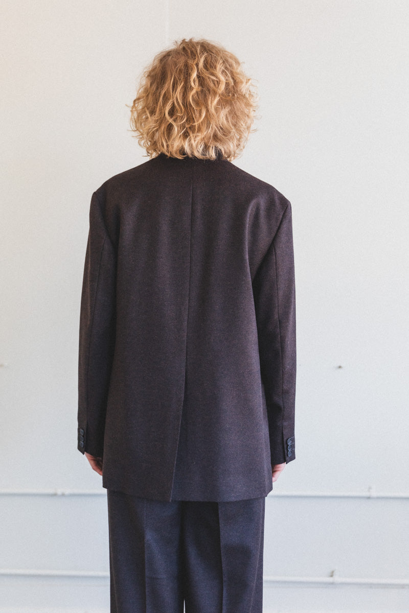 TORSHAVN COLLARLESS JACKET IN TWEED WOOL — Shop Boswell