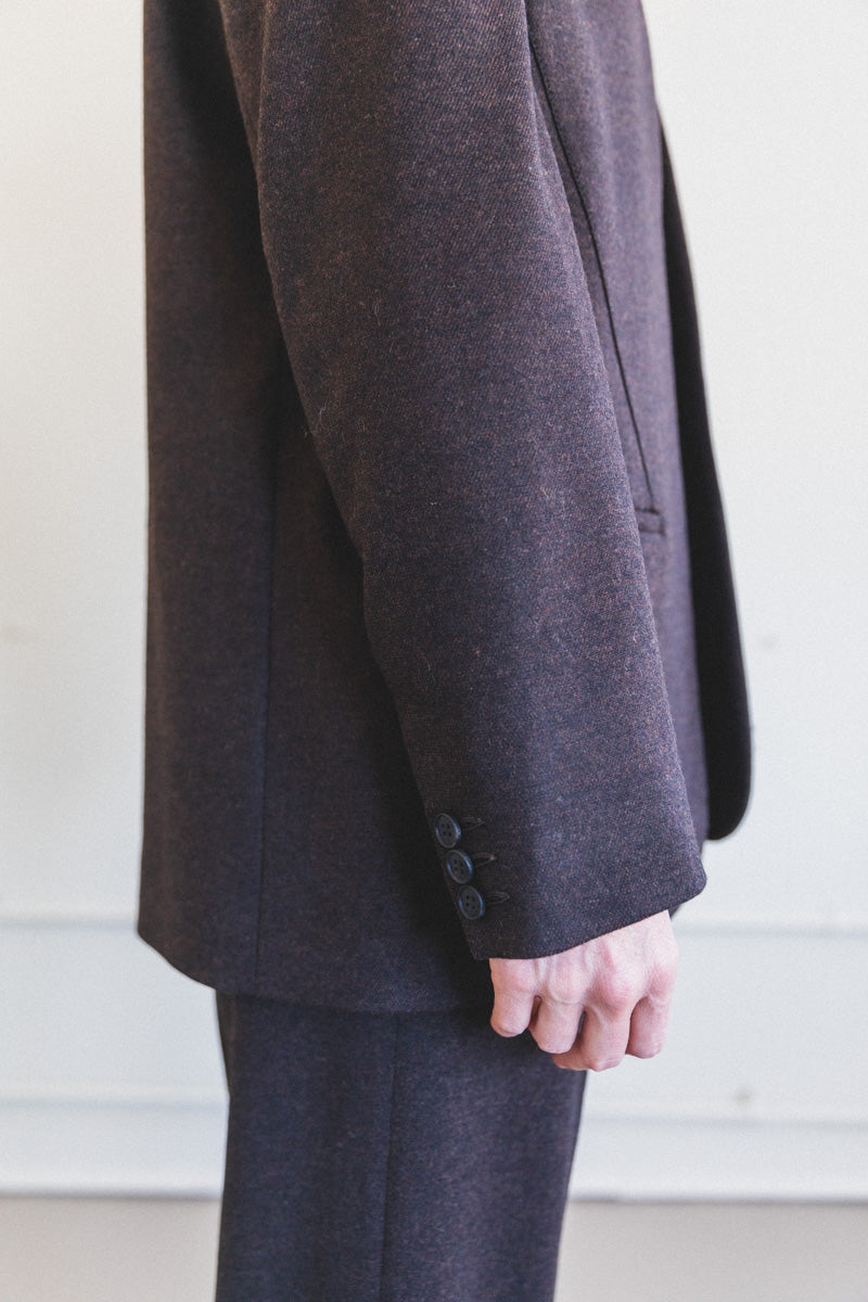 TORSHAVN COLLARLESS JACKET IN TWEED WOOL