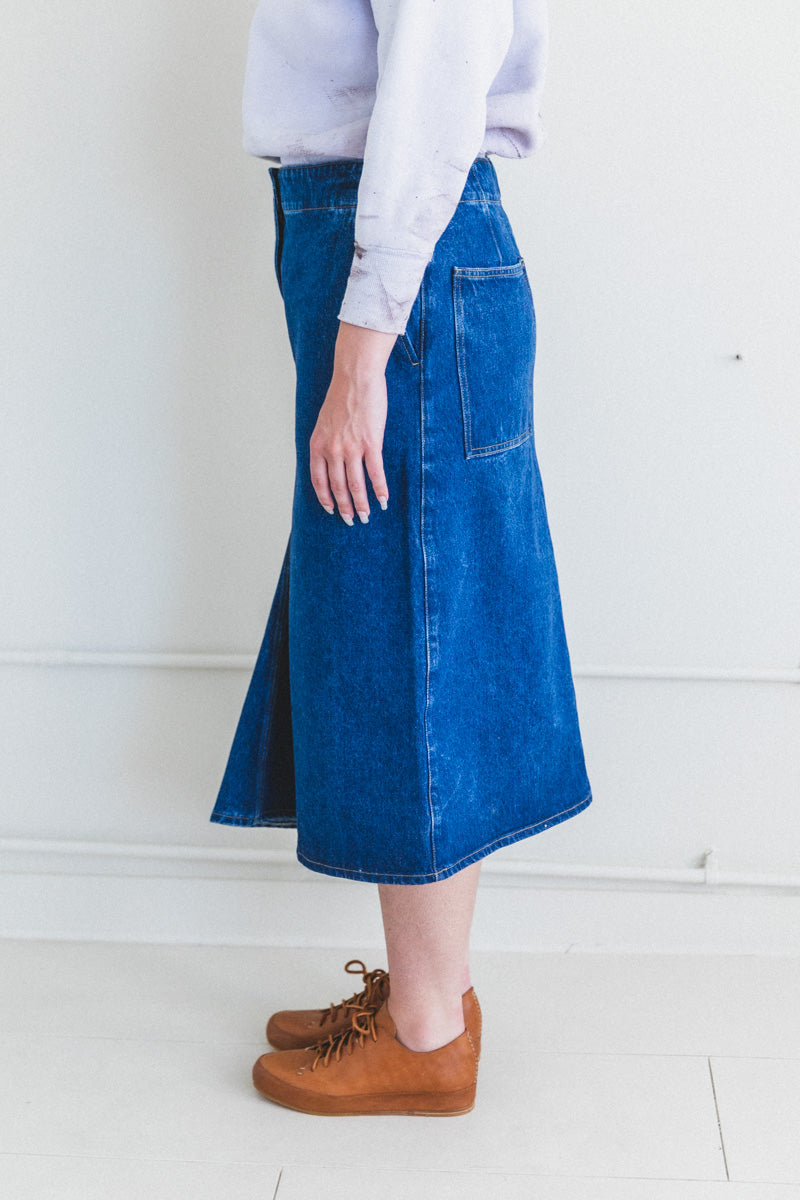 PRETO DENIM SKIRT IN INDIGO WASH