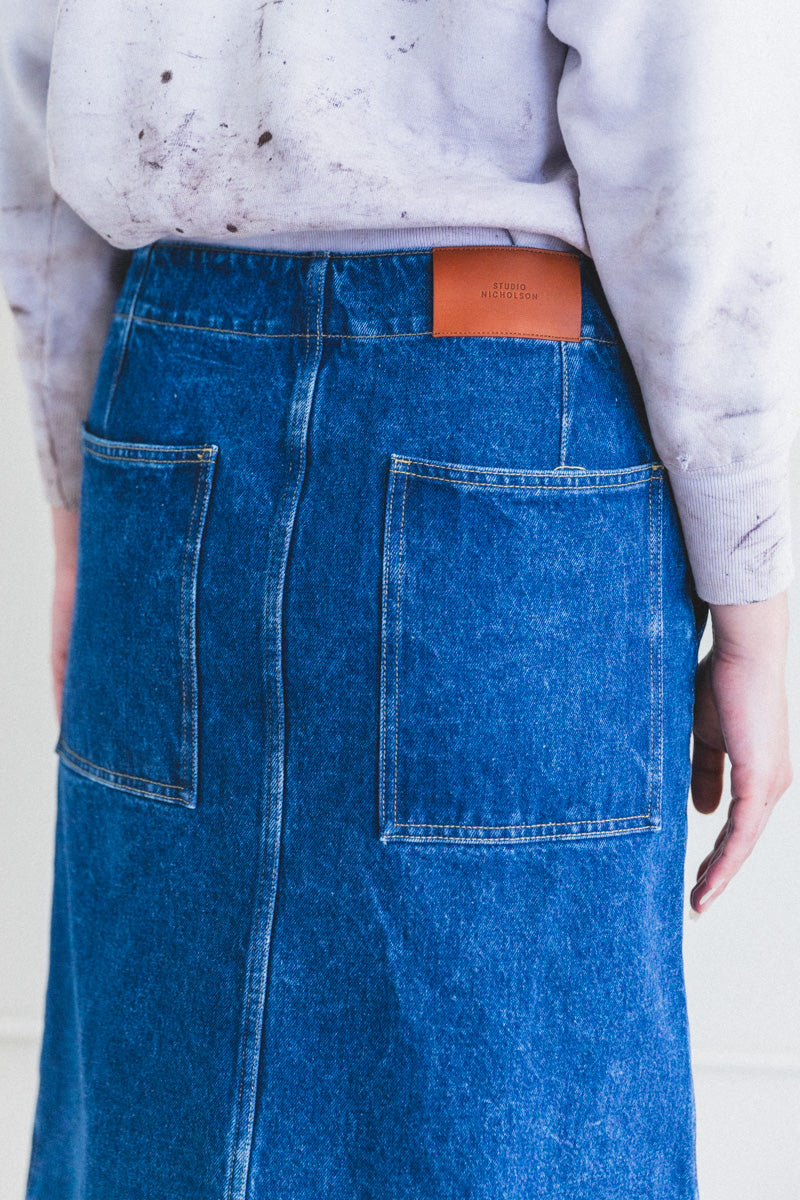 PRETO DENIM SKIRT IN INDIGO WASH