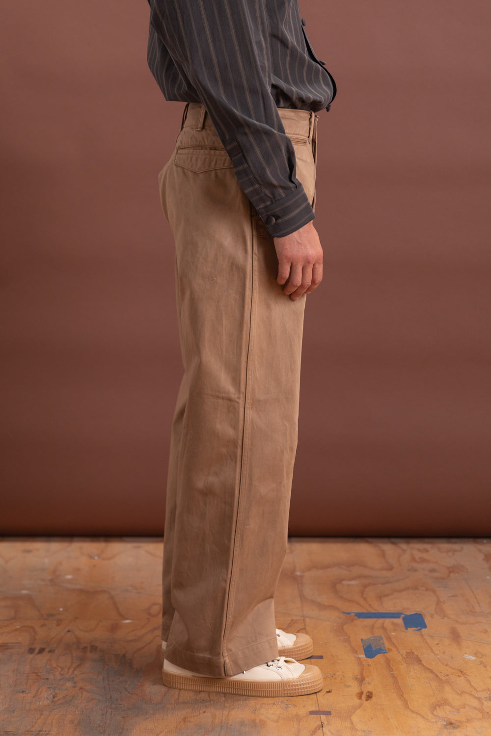 LOT 202 ENGINEER TROUSERS IN NATURAL DYED BEIGE