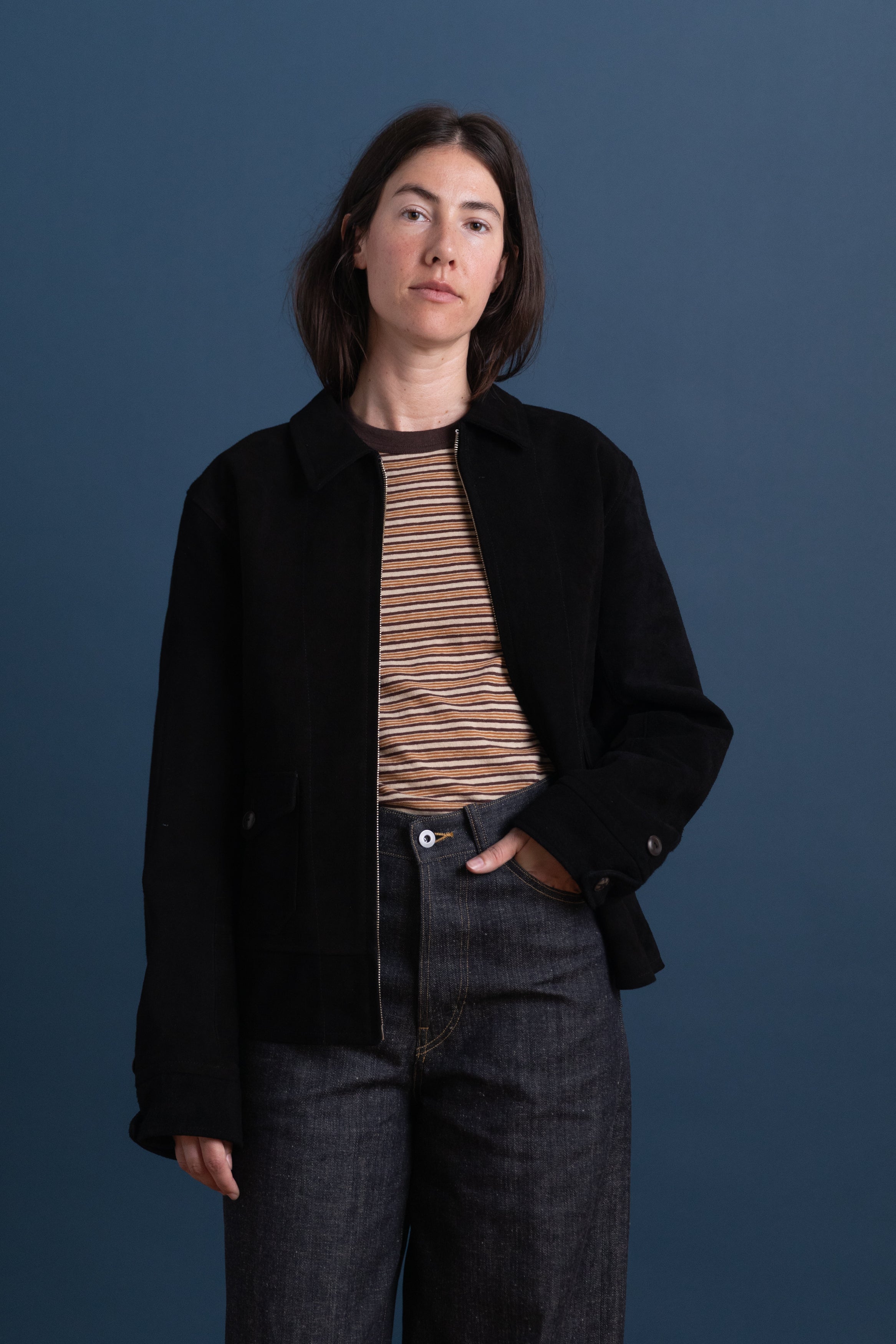 LOT 809 PERSONAL SPORTS JACKET IN BLACK HORSE LEATHER