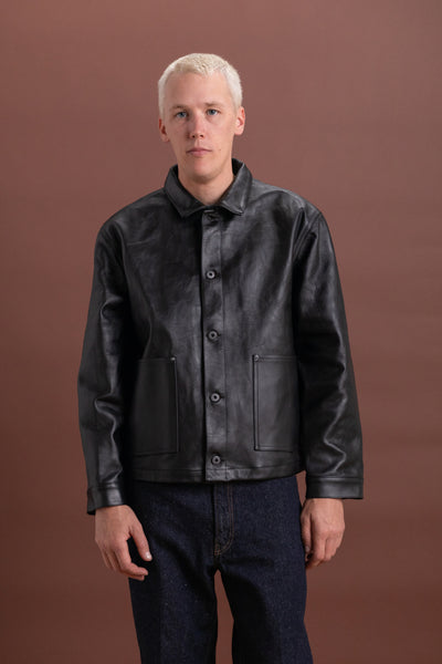 LOT 804 LEATHER JACKET IN BLACK