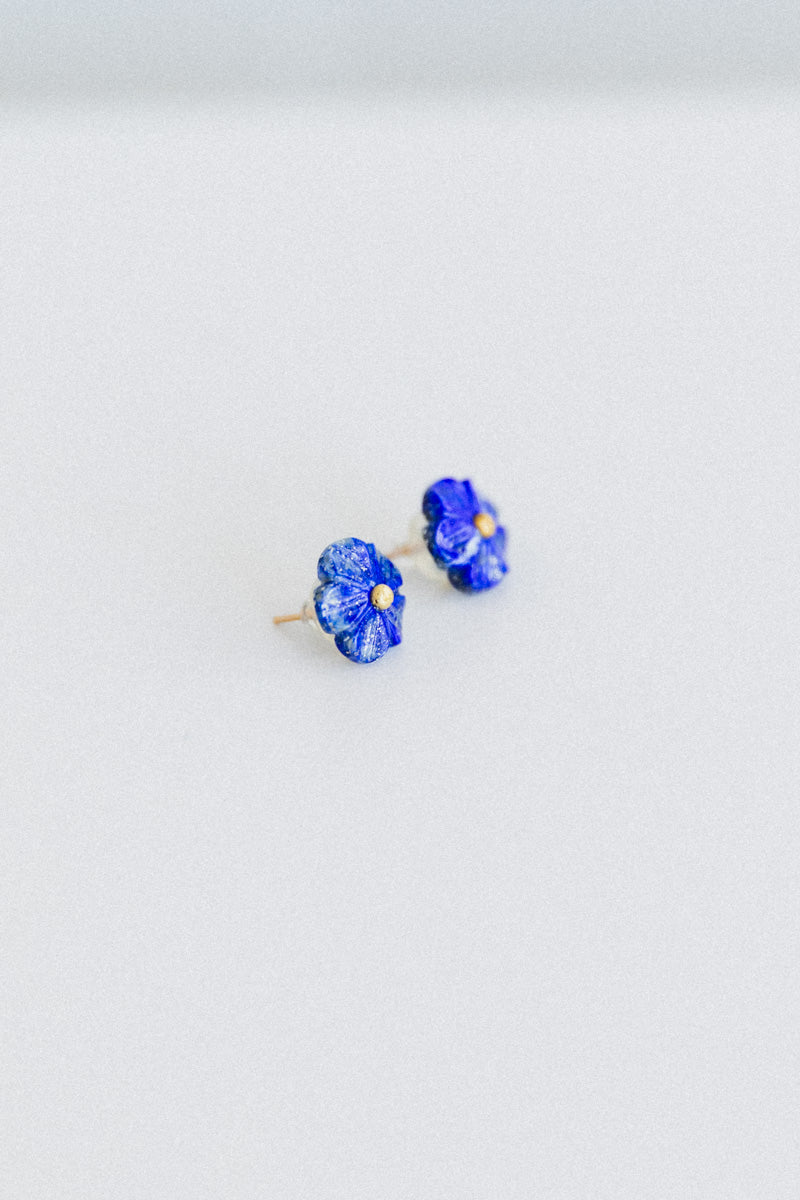 FIORE EARRINGS IN 10K GOLD AND LAPIS