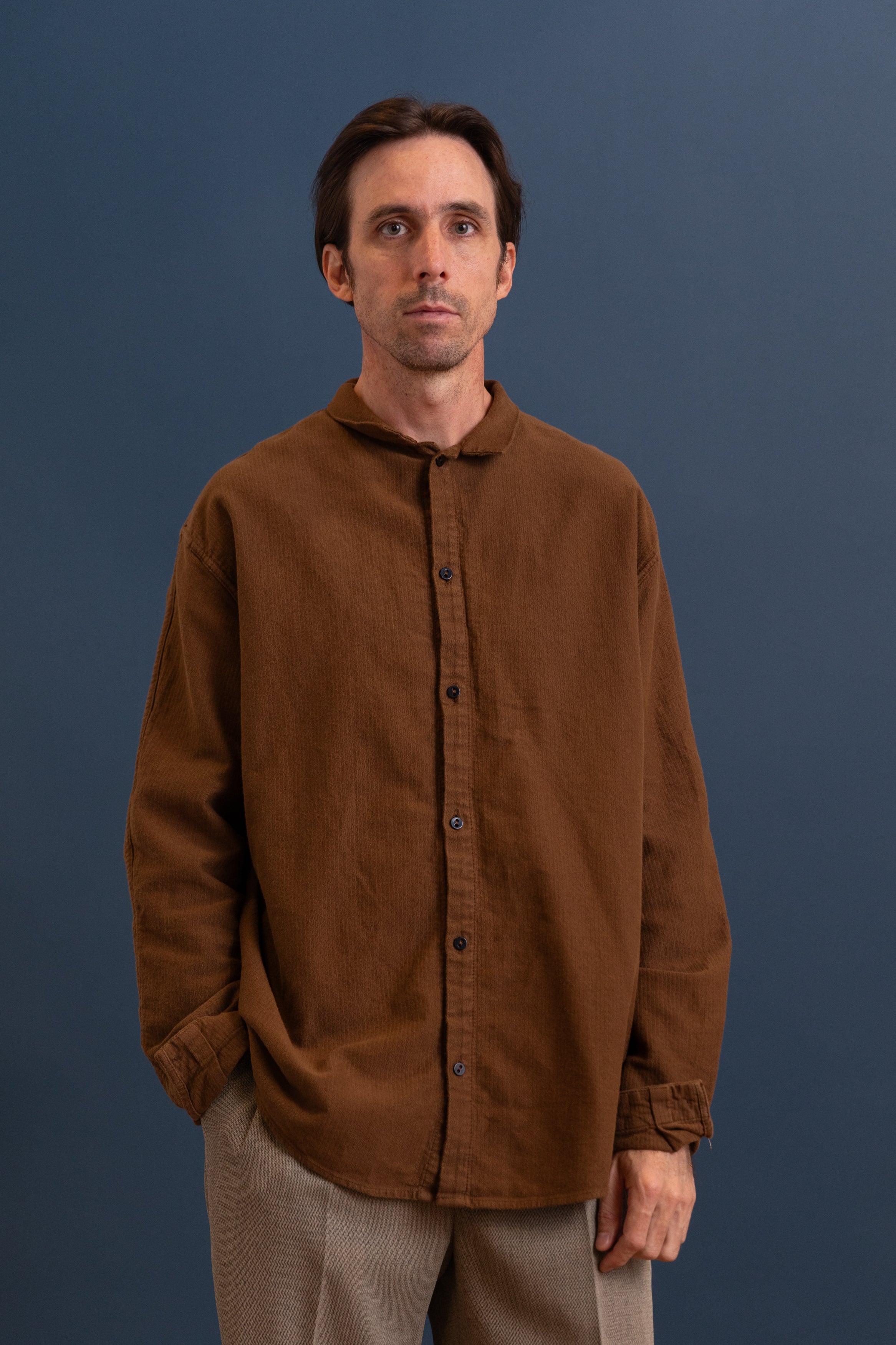 BURRO SHIRT IN BROWN HAT COTTON DIAMONDBONE