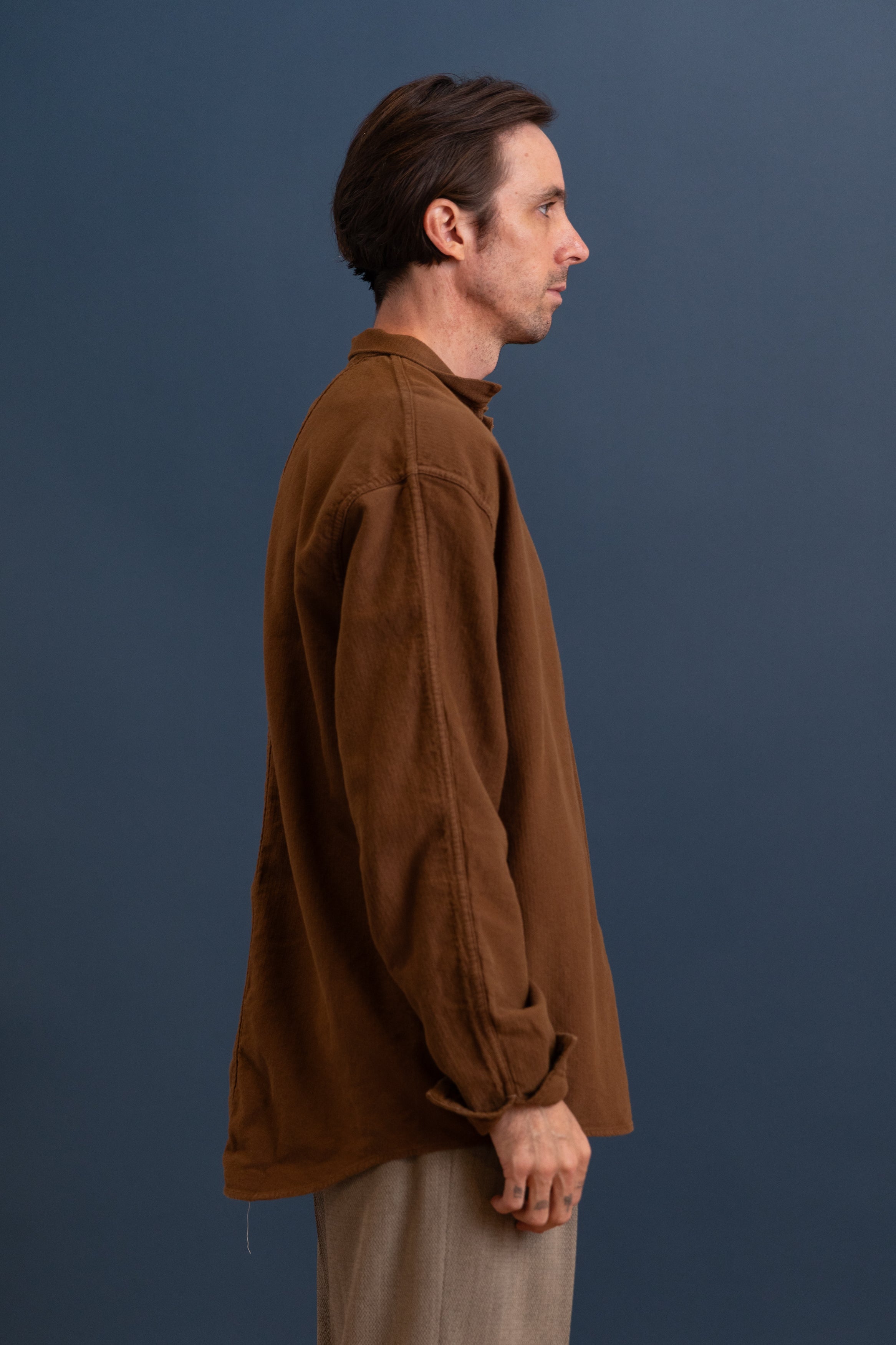 BURRO SHIRT IN BROWN HAT COTTON DIAMONDBONE