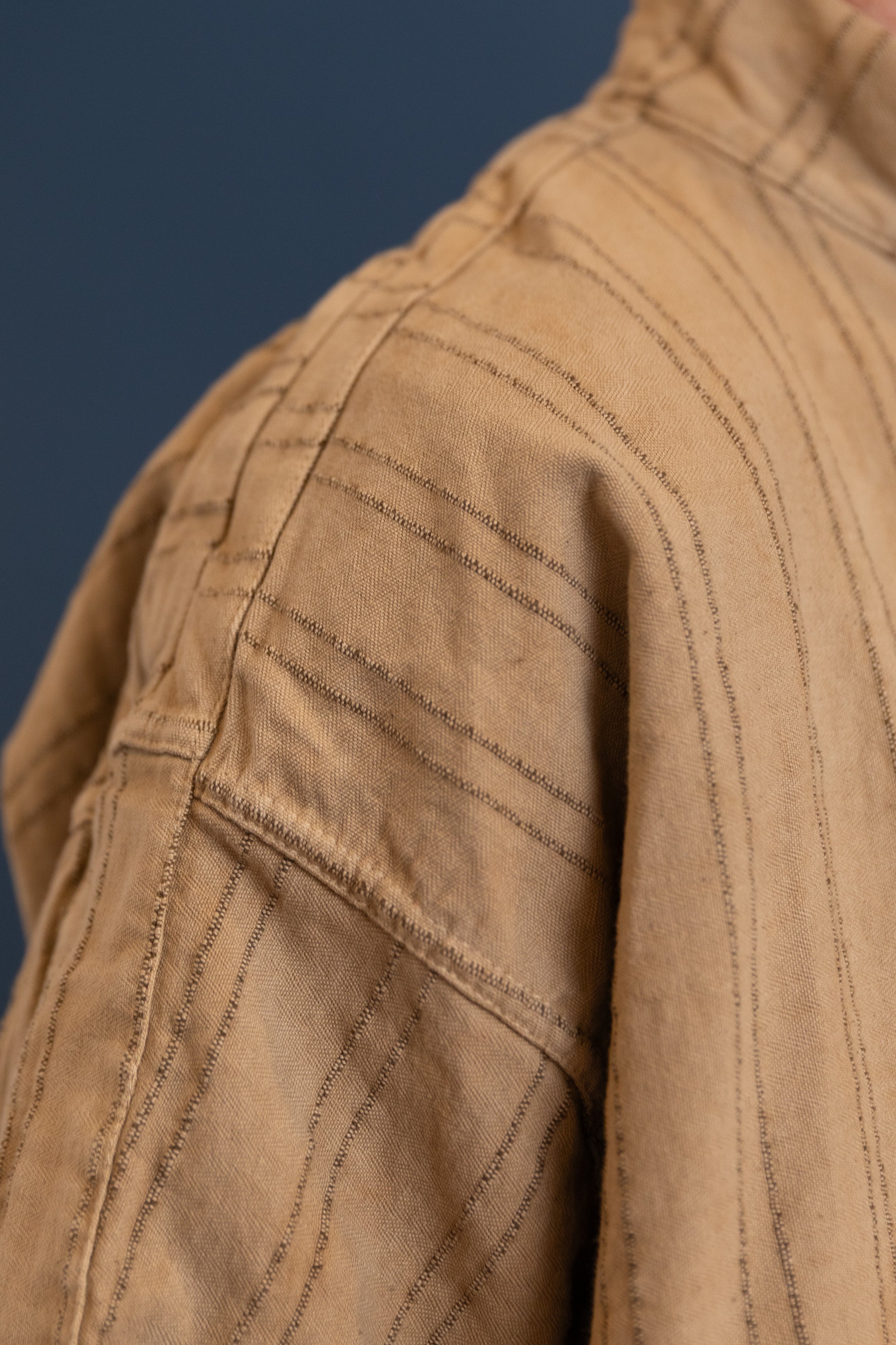 ISOSCELES SHIRT IN DRAB WELD WOOL STRIPE COTTON TATTERSALL