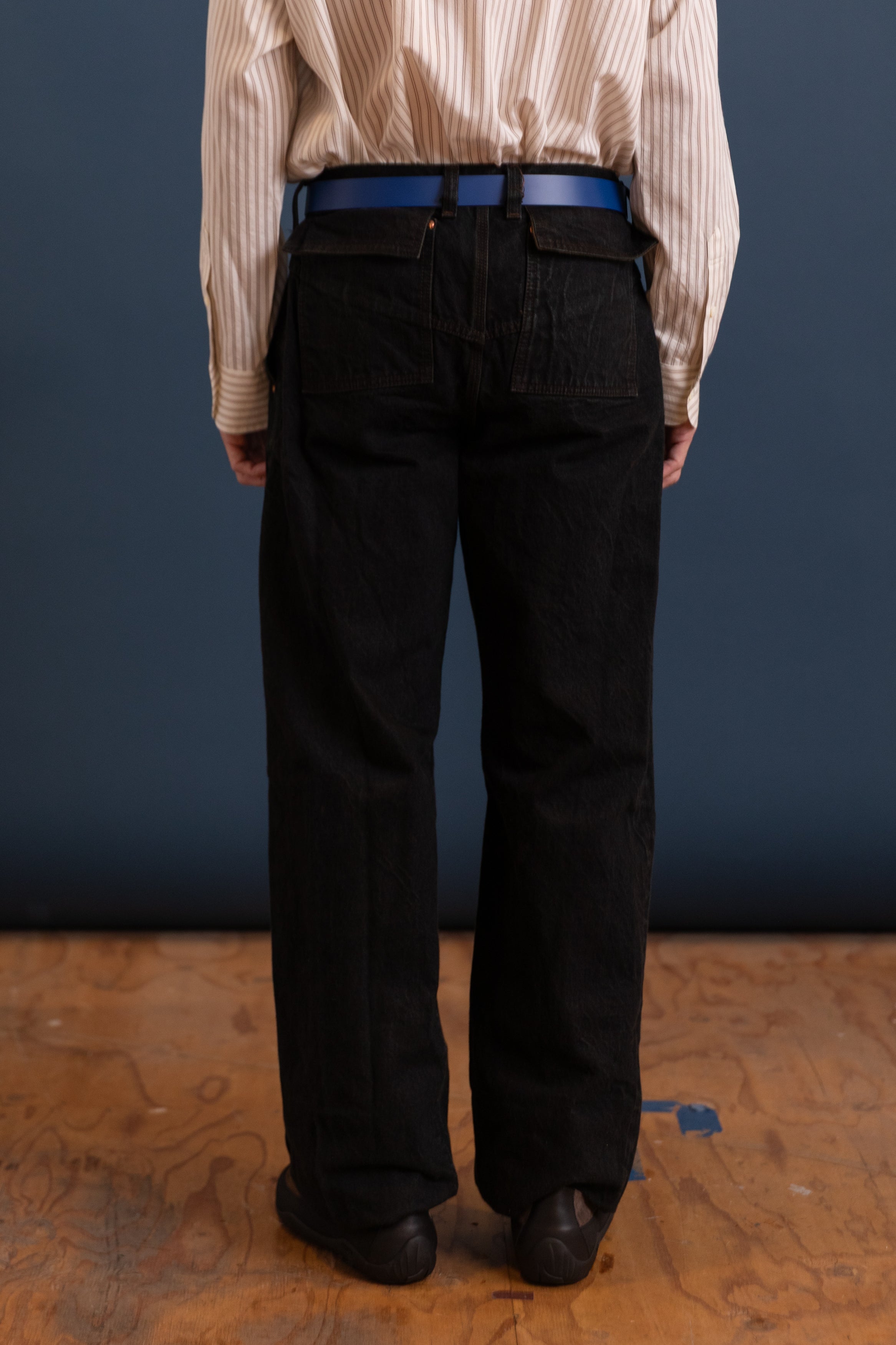 TROUSERMAKER'S JEANS IN BROWN HAT 16OZ SELVAGE DENIM