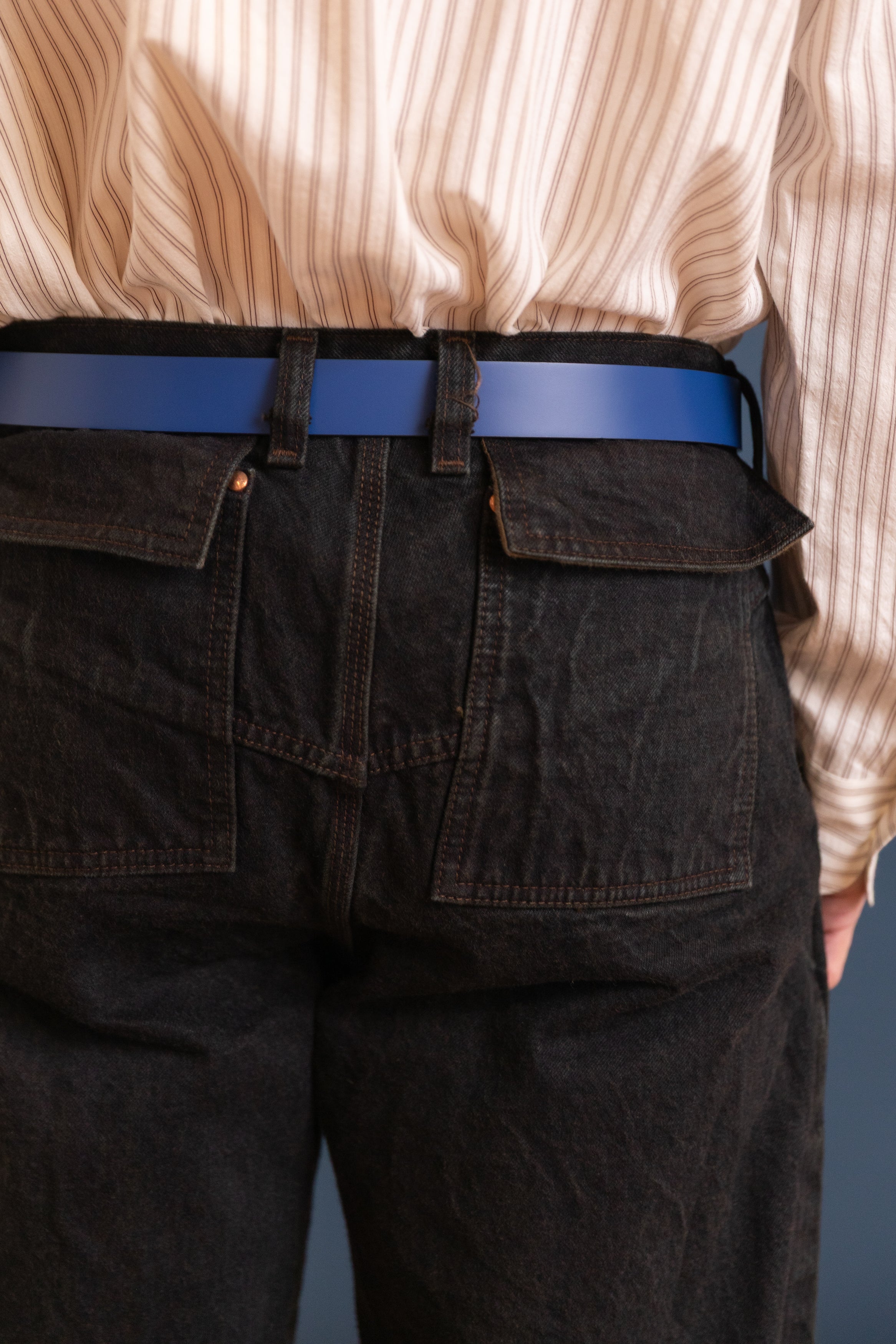 TROUSERMAKER'S JEANS IN BROWN HAT 16OZ SELVAGE DENIM