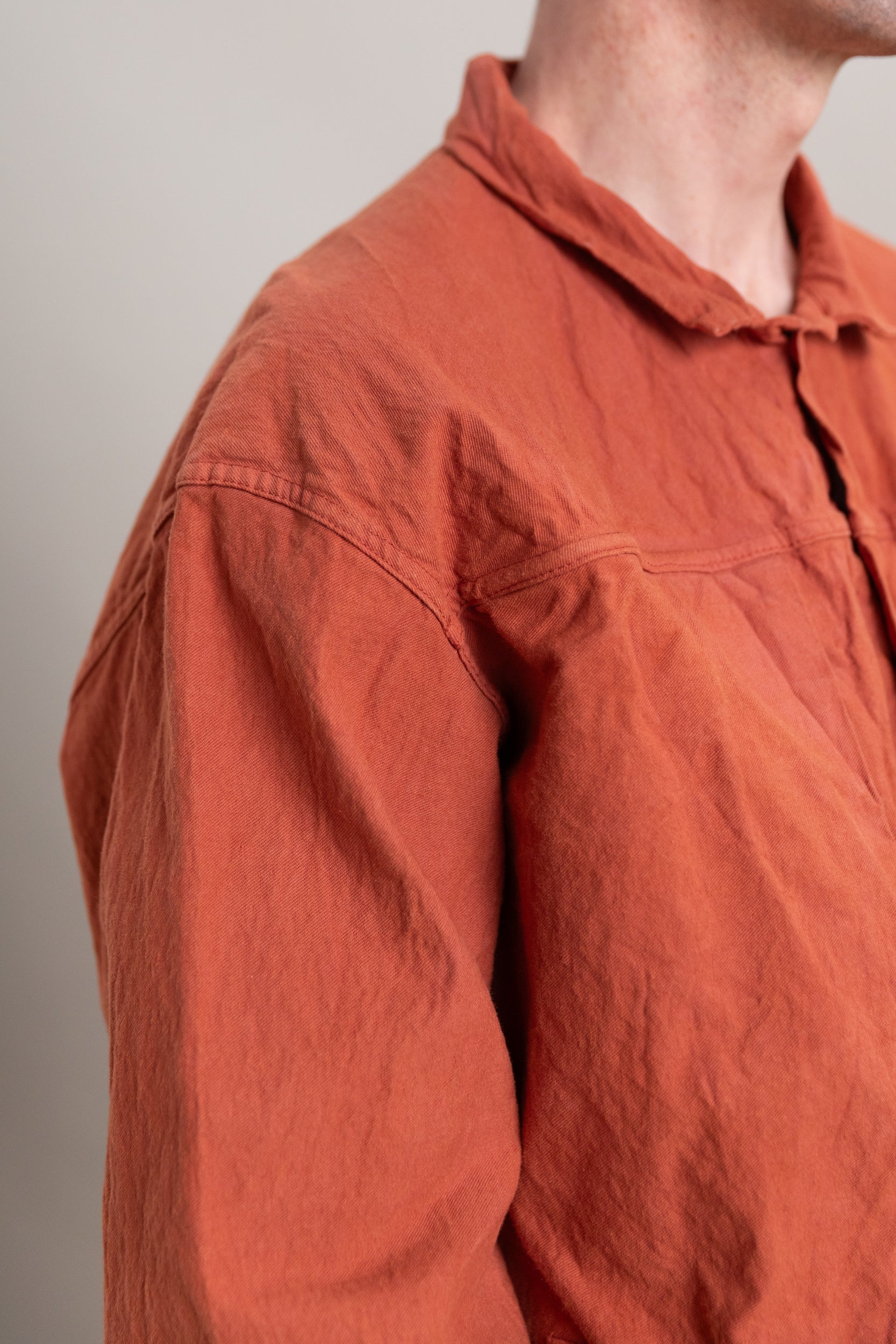 TYPE 402 TWO BIRDS SHIRT IN FLOWERPOT COTTON DROPCLOTH