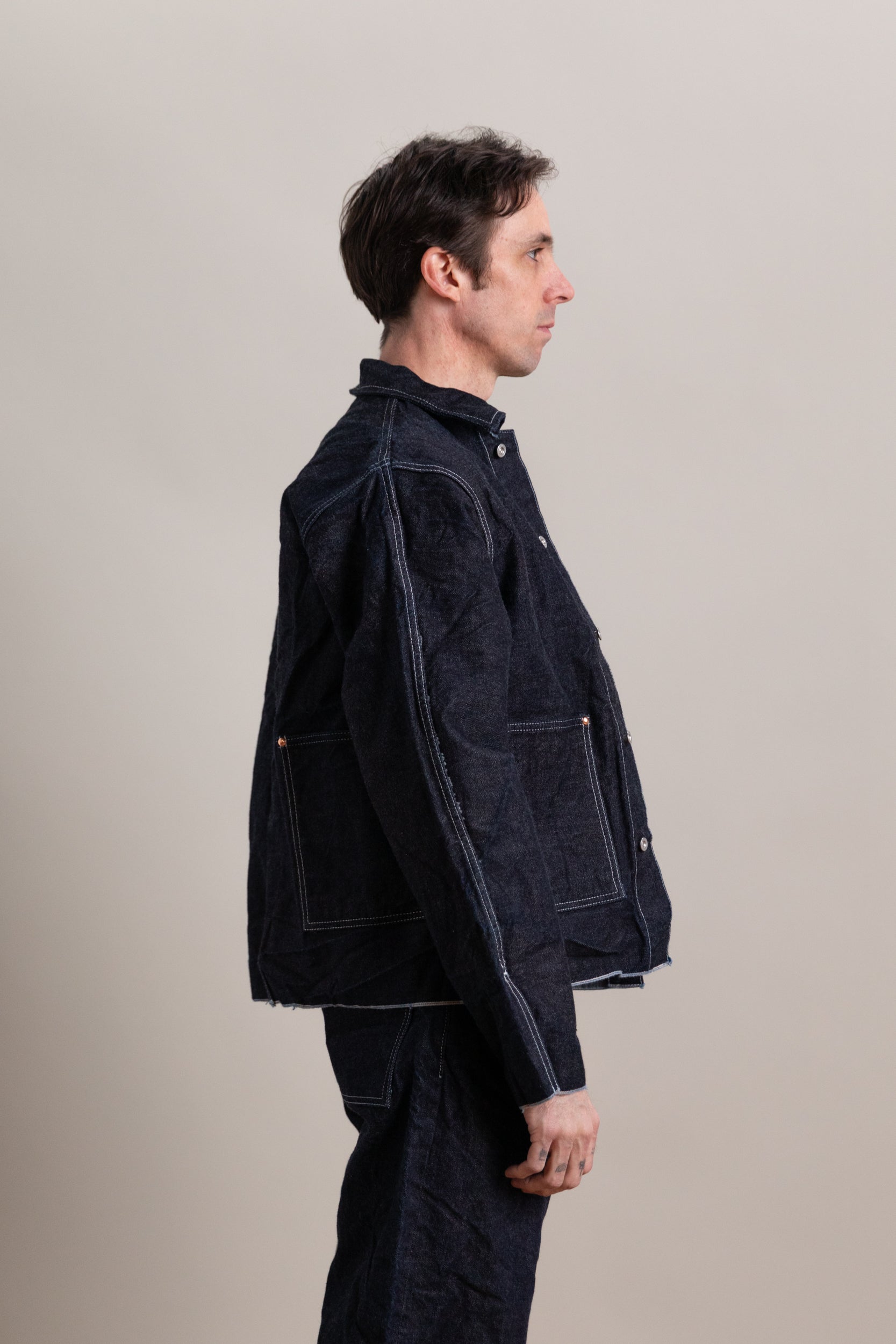 TYPE 904 CROSSCUT JEANS JACKET IN RINSED 16 OZ. SELVAGE DENIM
