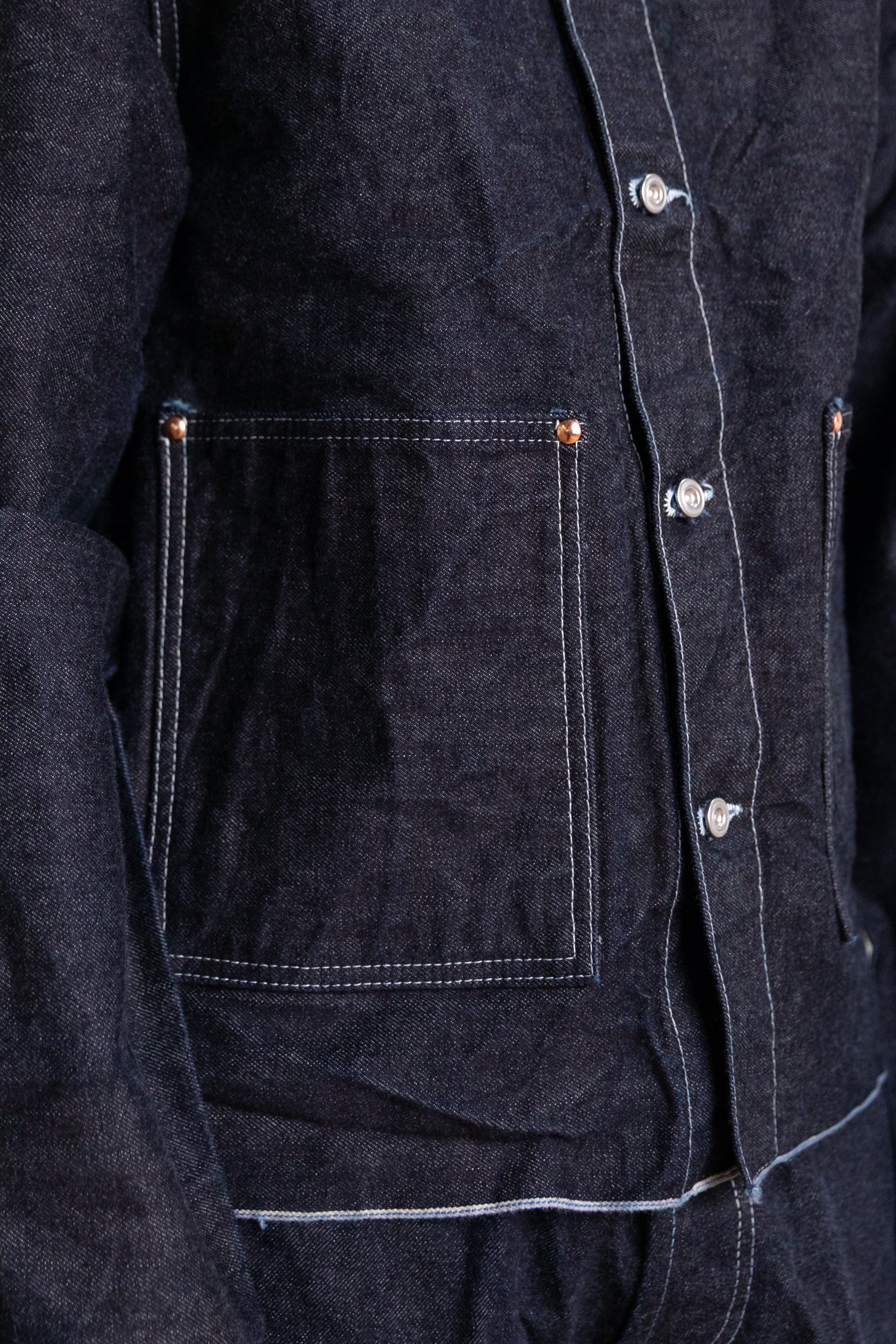 TYPE 904 CROSSCUT JEANS JACKET IN RINSED 16 OZ. SELVAGE DENIM