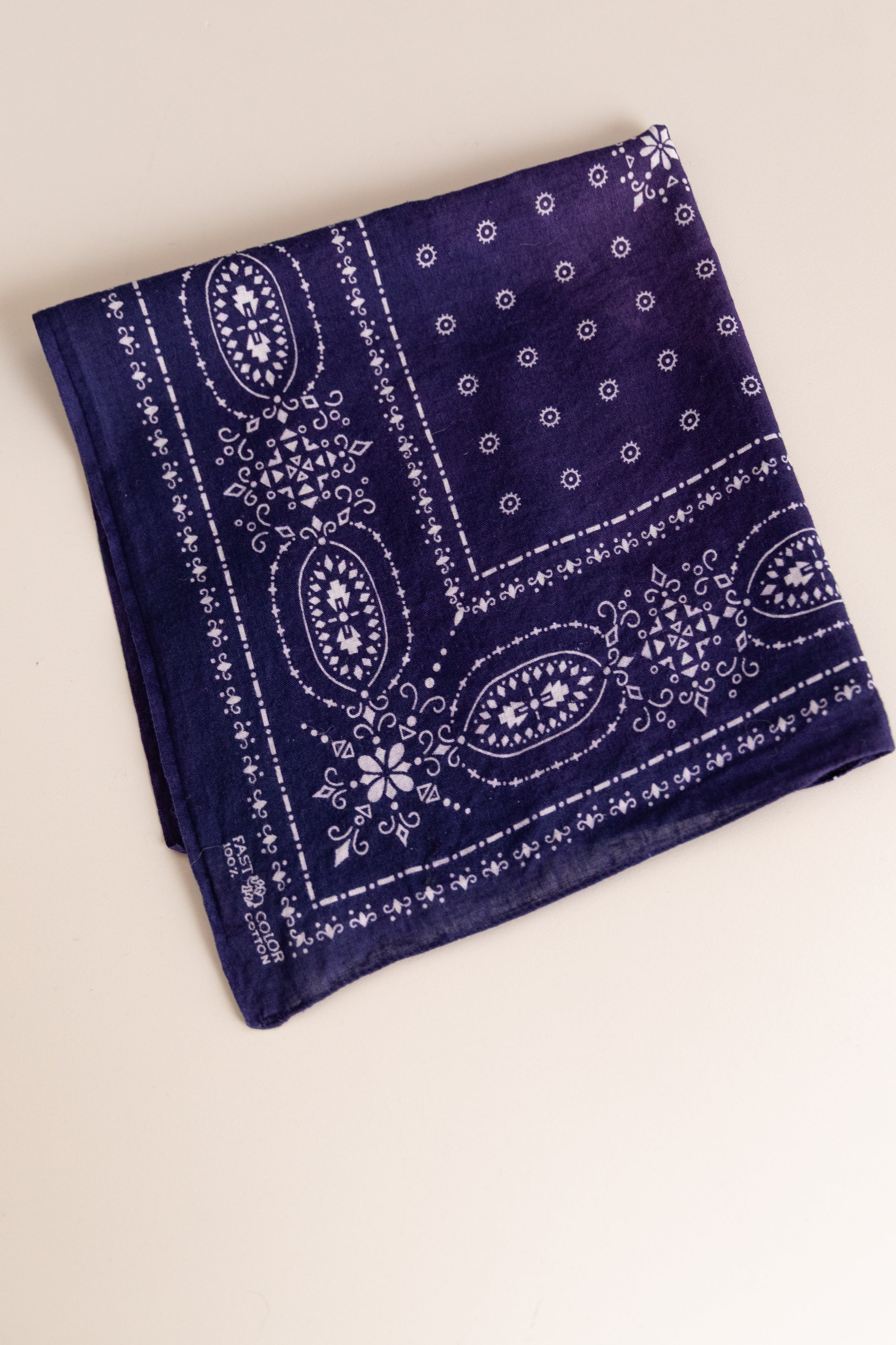 VINTAGE BLUE COTTON HANDKERCHIEF 05