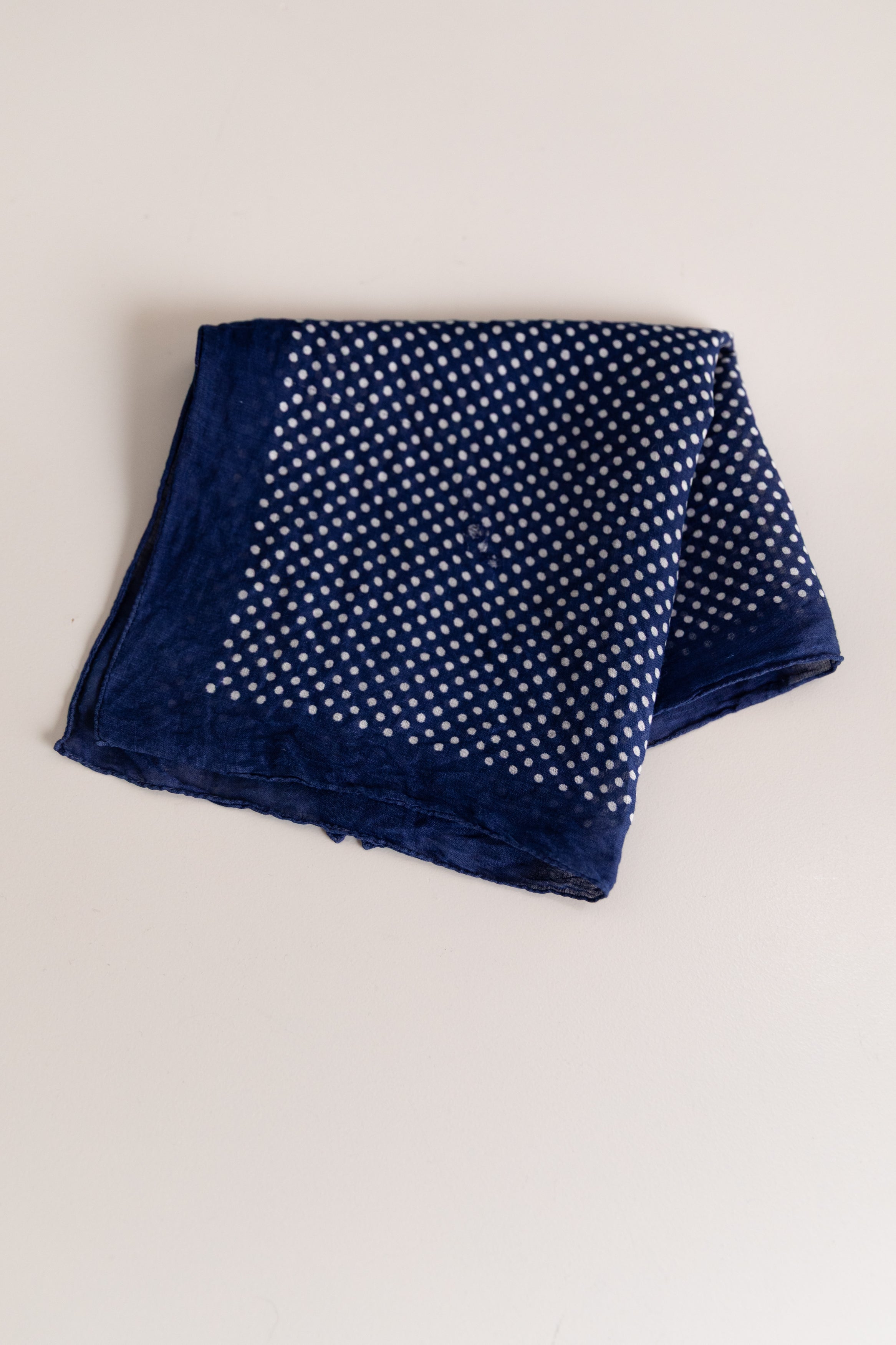 VINTAGE BLUE COTTON HANDKERCHIEF 07