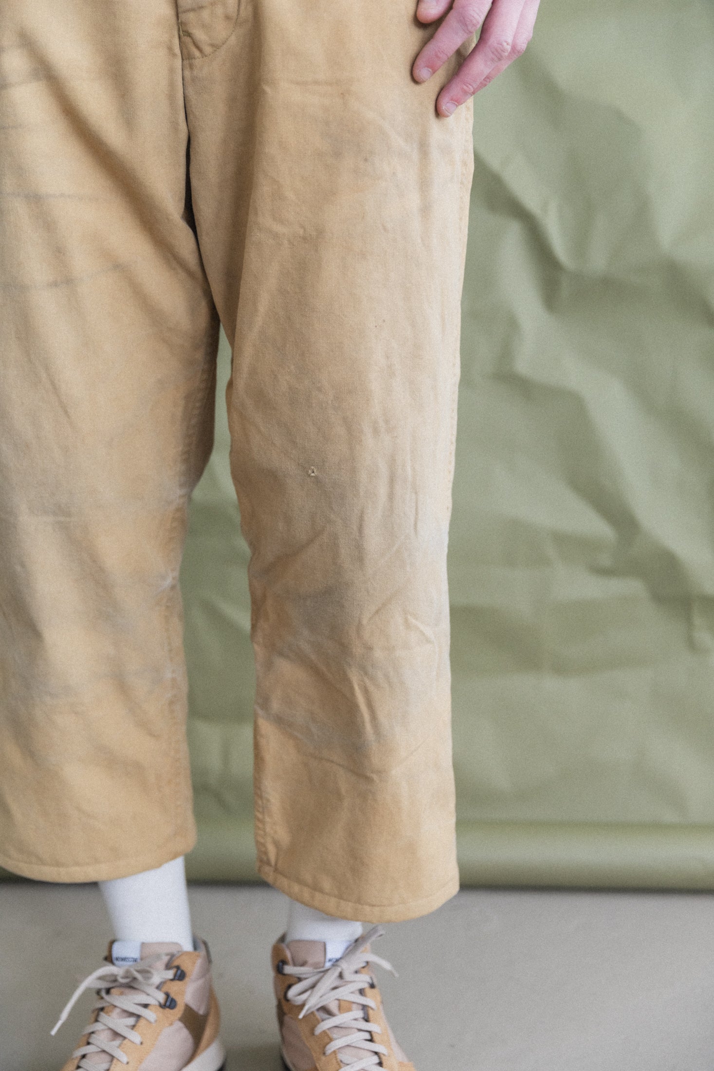 パンツ Ground Y Vintage flannel 2tack slimpants VINTAGE FLANNEL LINED WORK PANTS
