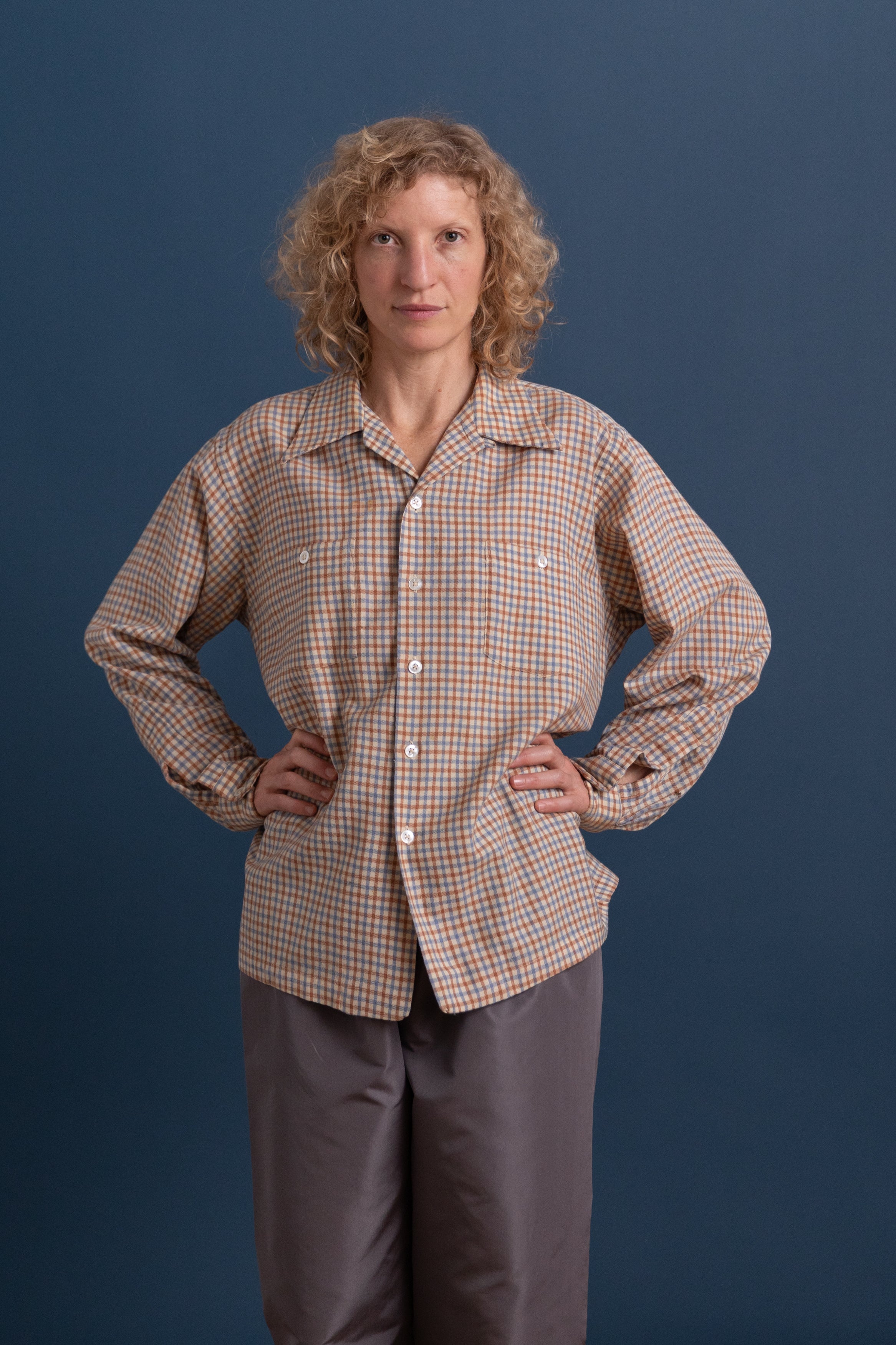 VINTAGE WOOL BUTTON UP SHIRT