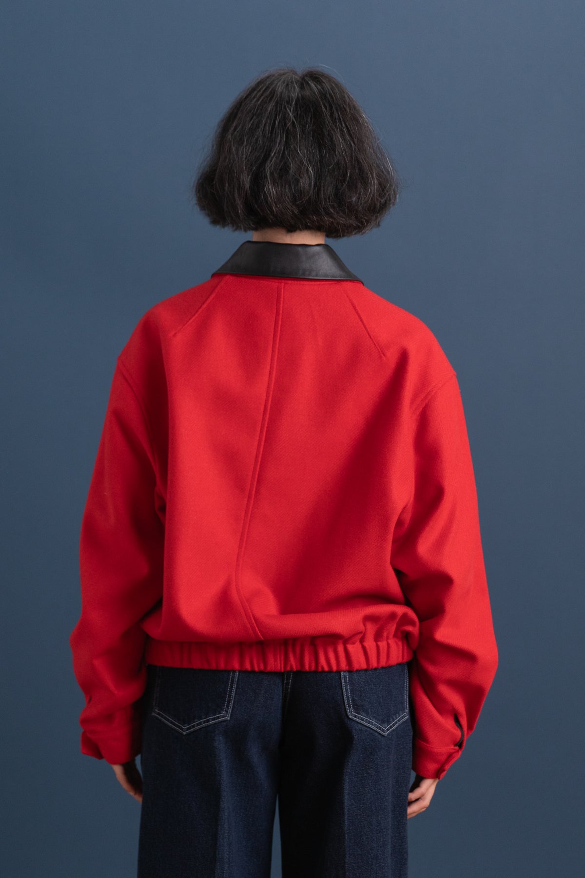 HARRINGTON JACKET IN RED WOOL SERGE