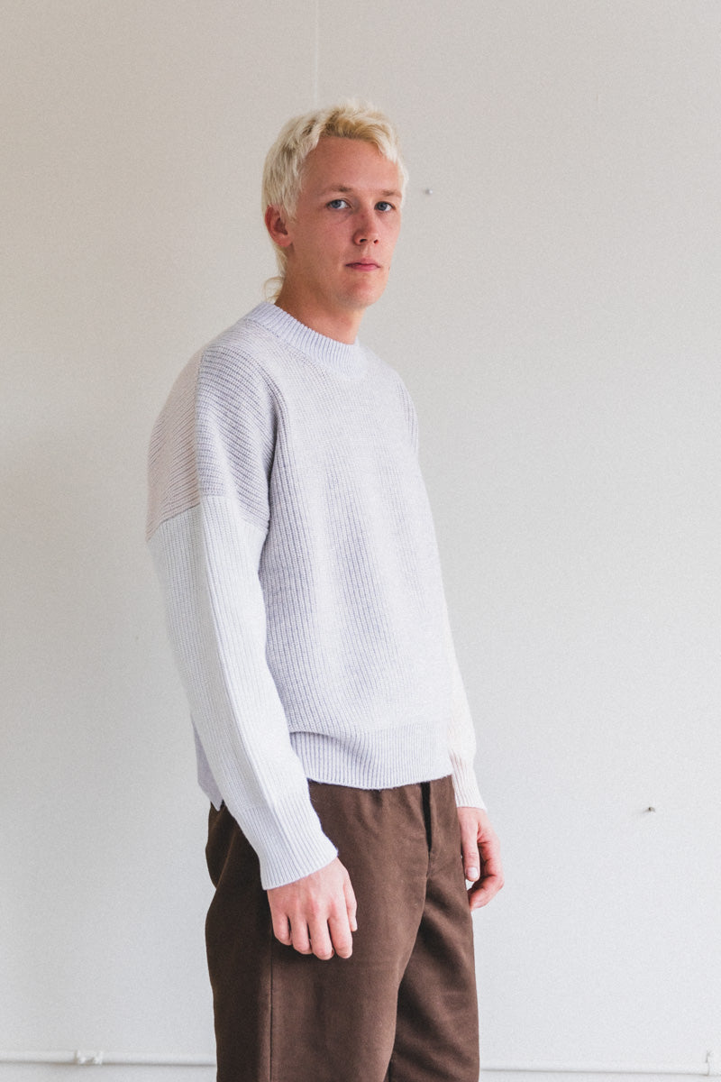 LAERKE SWEATER IN BEIGE ONE-OF-A-KIND RECYCLED YARN