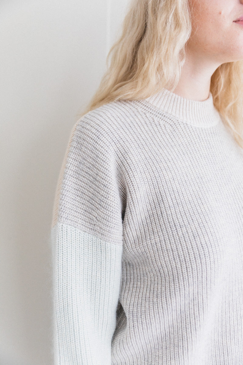 LAERKE SWEATER IN BEIGE ONE-OF-A-KIND RECYCLED YARN
