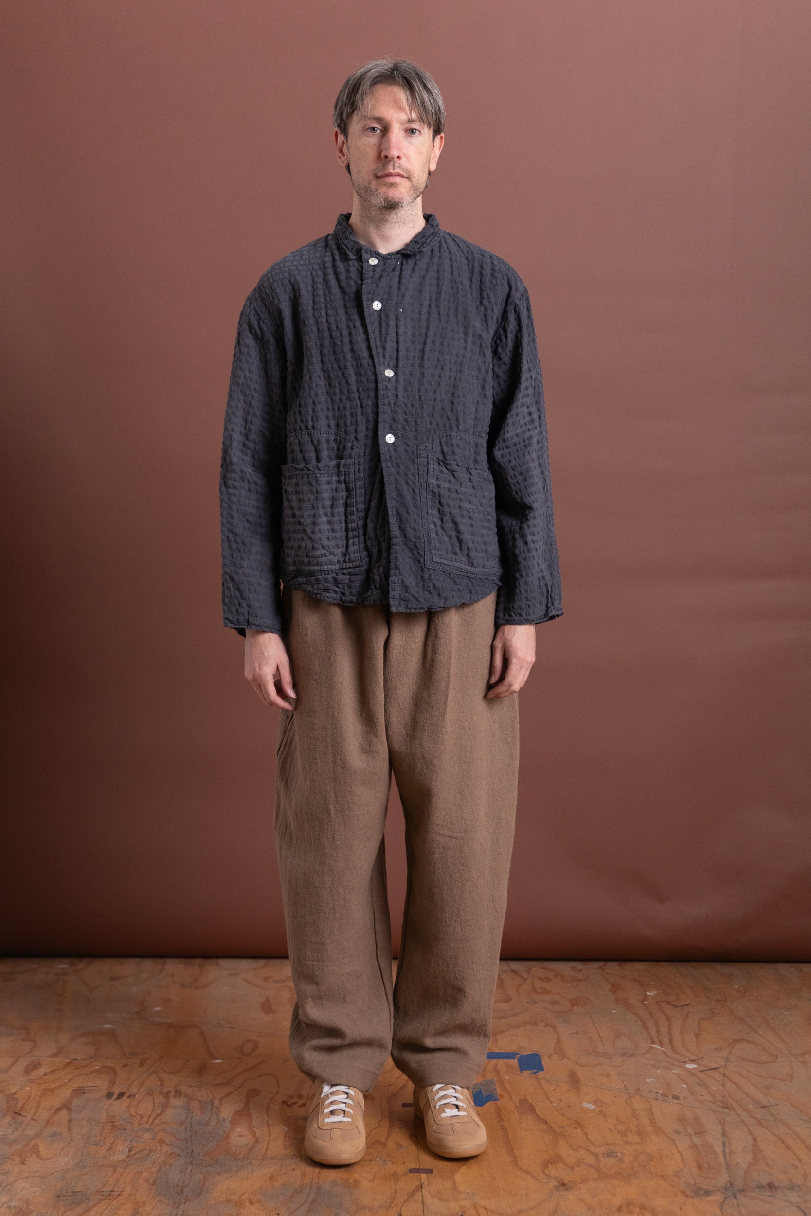 CAFE PANT IN MOCHA WOOL LINEN