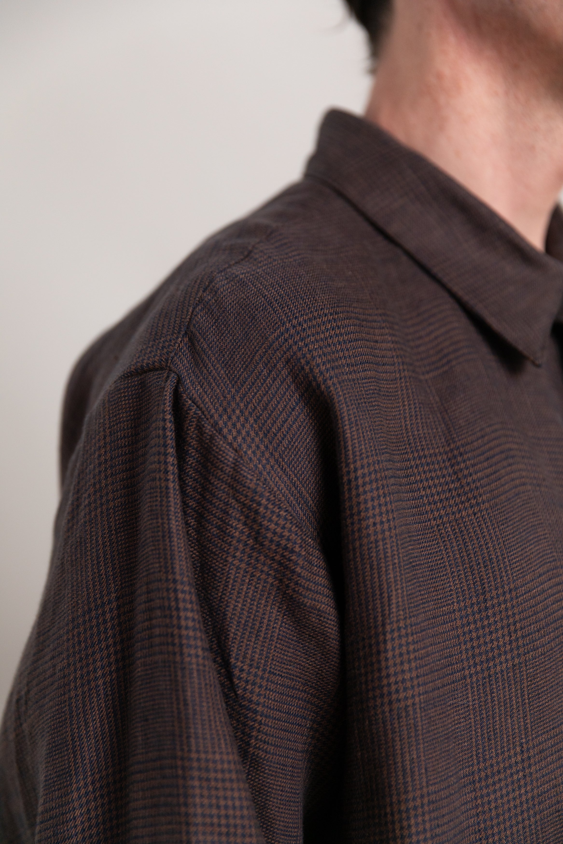 OFFICE SHIRT IN INK AND TOBACCO PLAID