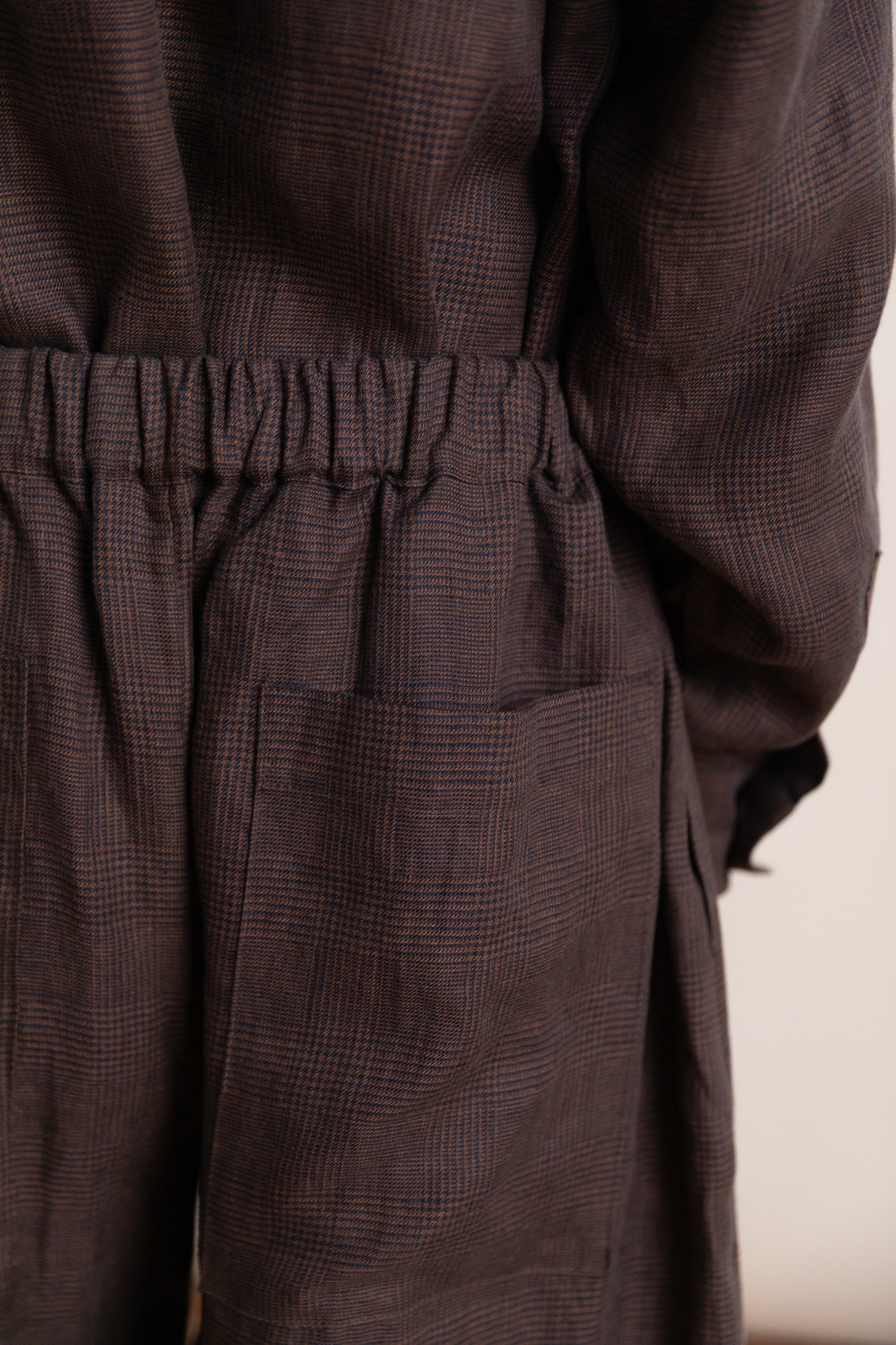 STUDIO PANT IN INK AND TOBACCO PLAID