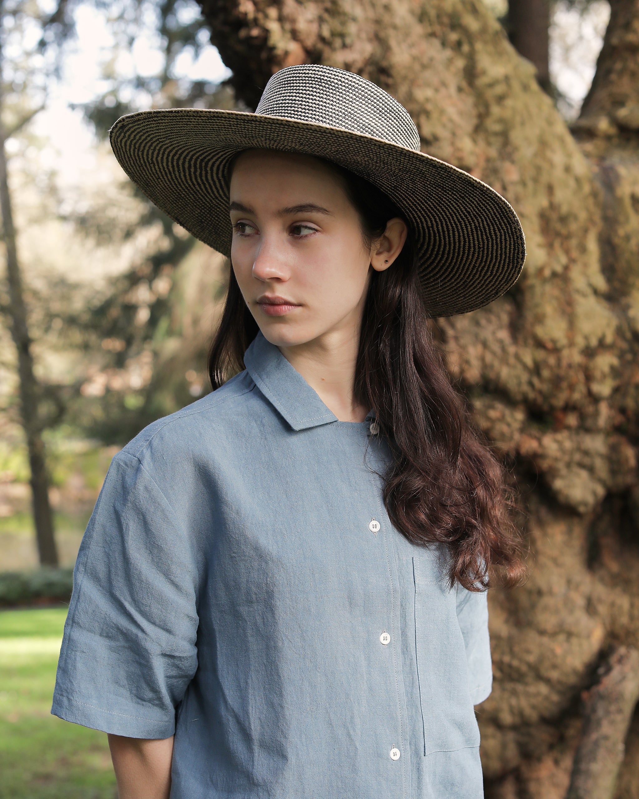 MADRONE IN BICOLOR PANAMA STRAW