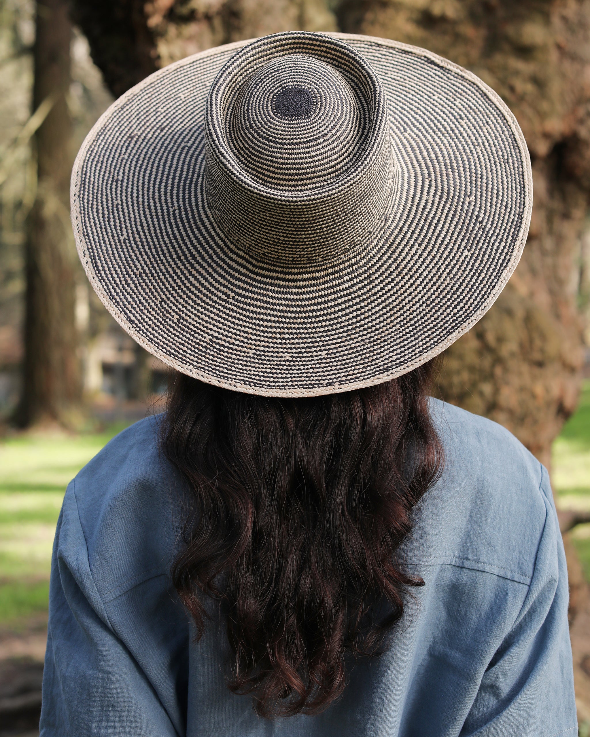 MADRONE IN BICOLOR PANAMA STRAW