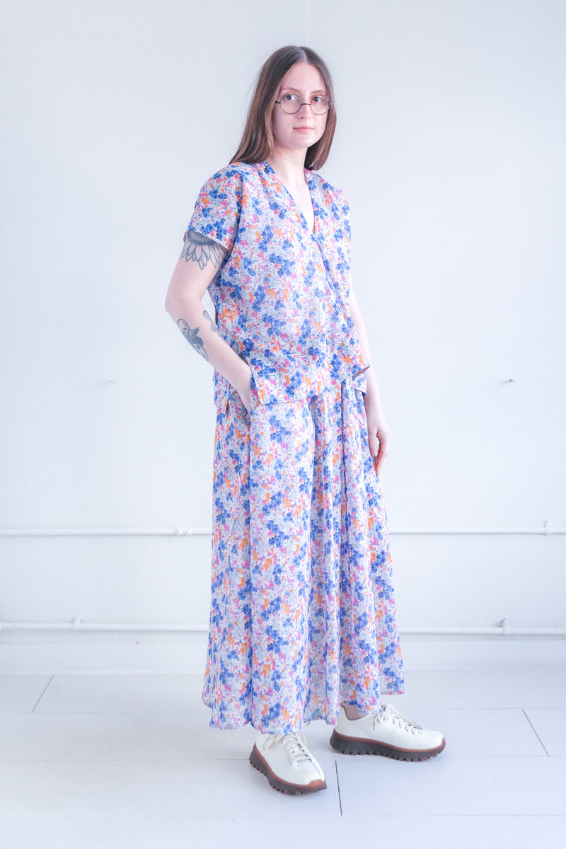 SELMA DRESS IN APRICOT POSY VOILE