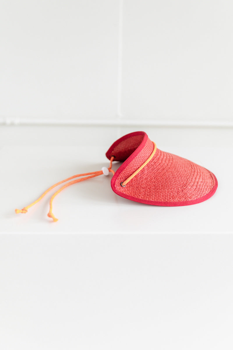 CORDED VISOR IN PANAMA STRAW