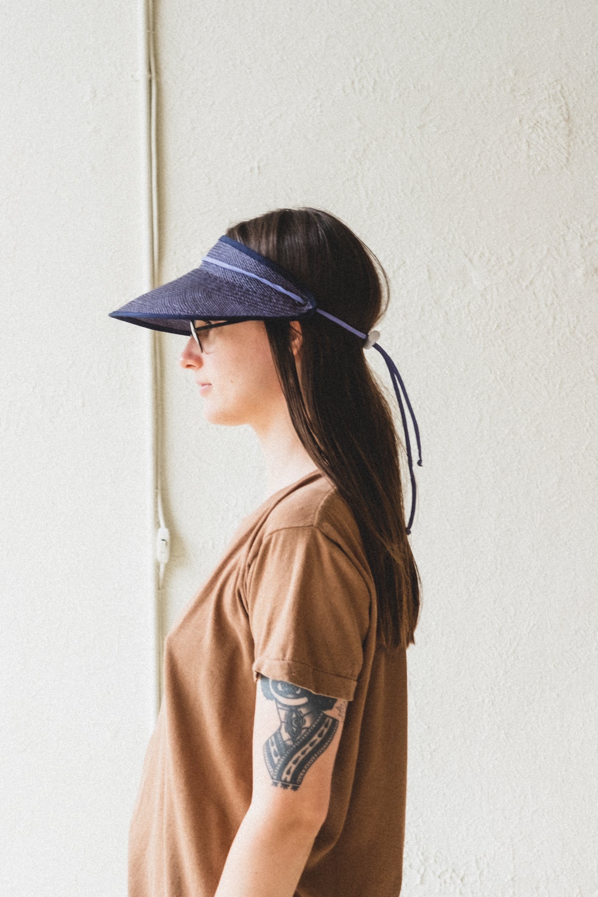 CORDED VISOR IN PANAMA STRAW