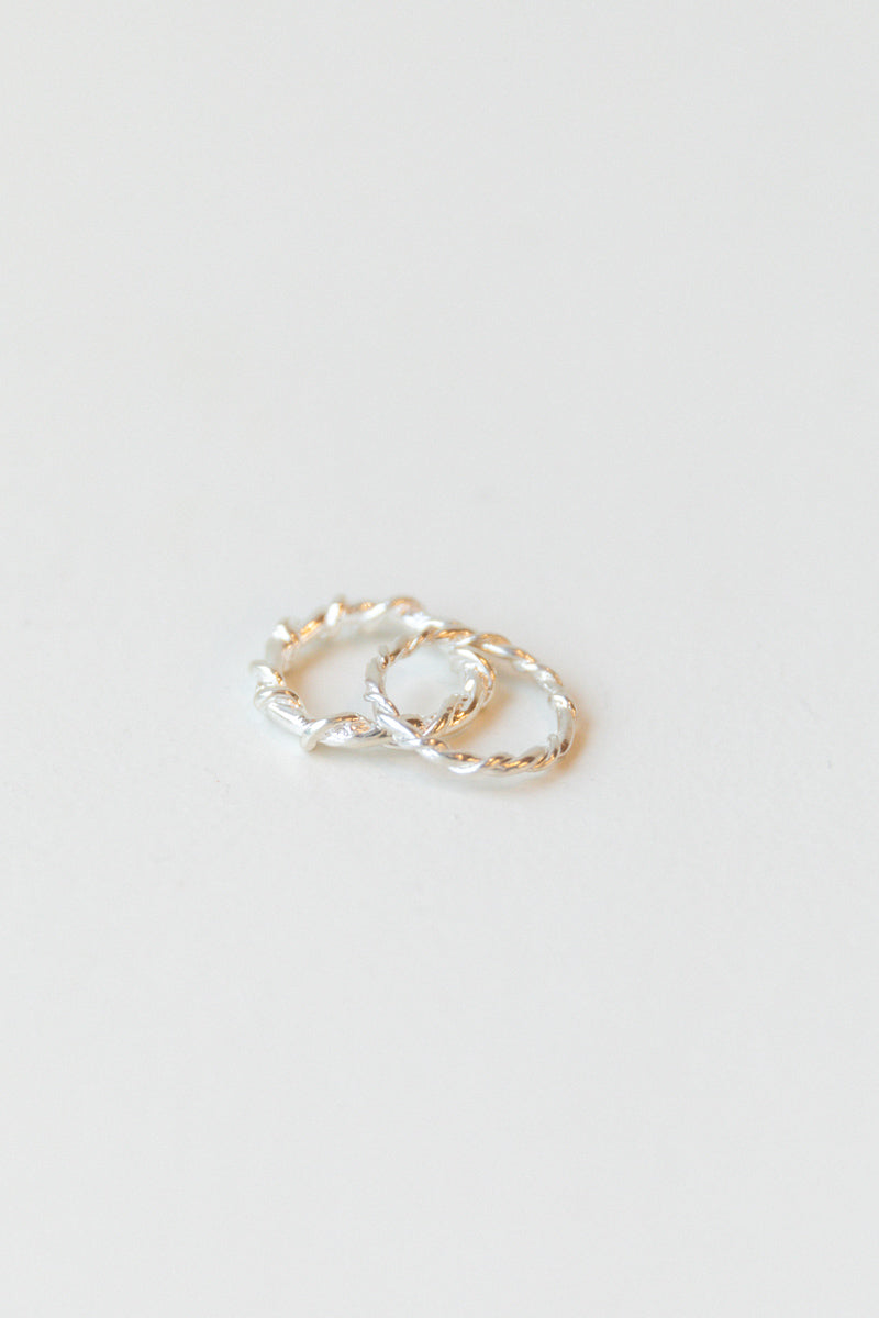 THIN ROPE RING IN SILVER