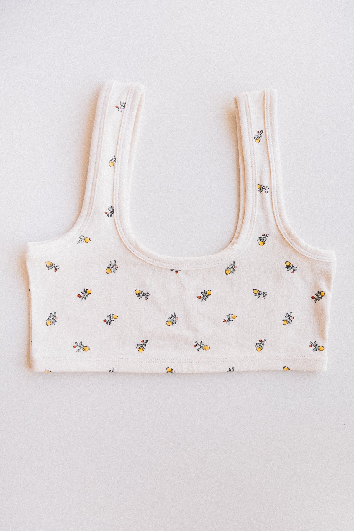 WIDE-STRAP BRA IN YELLOW CALICO