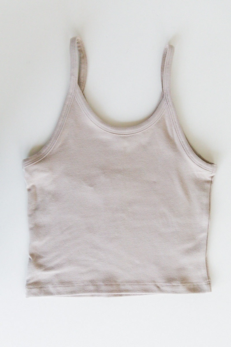 CROP TANK IN TAUPE