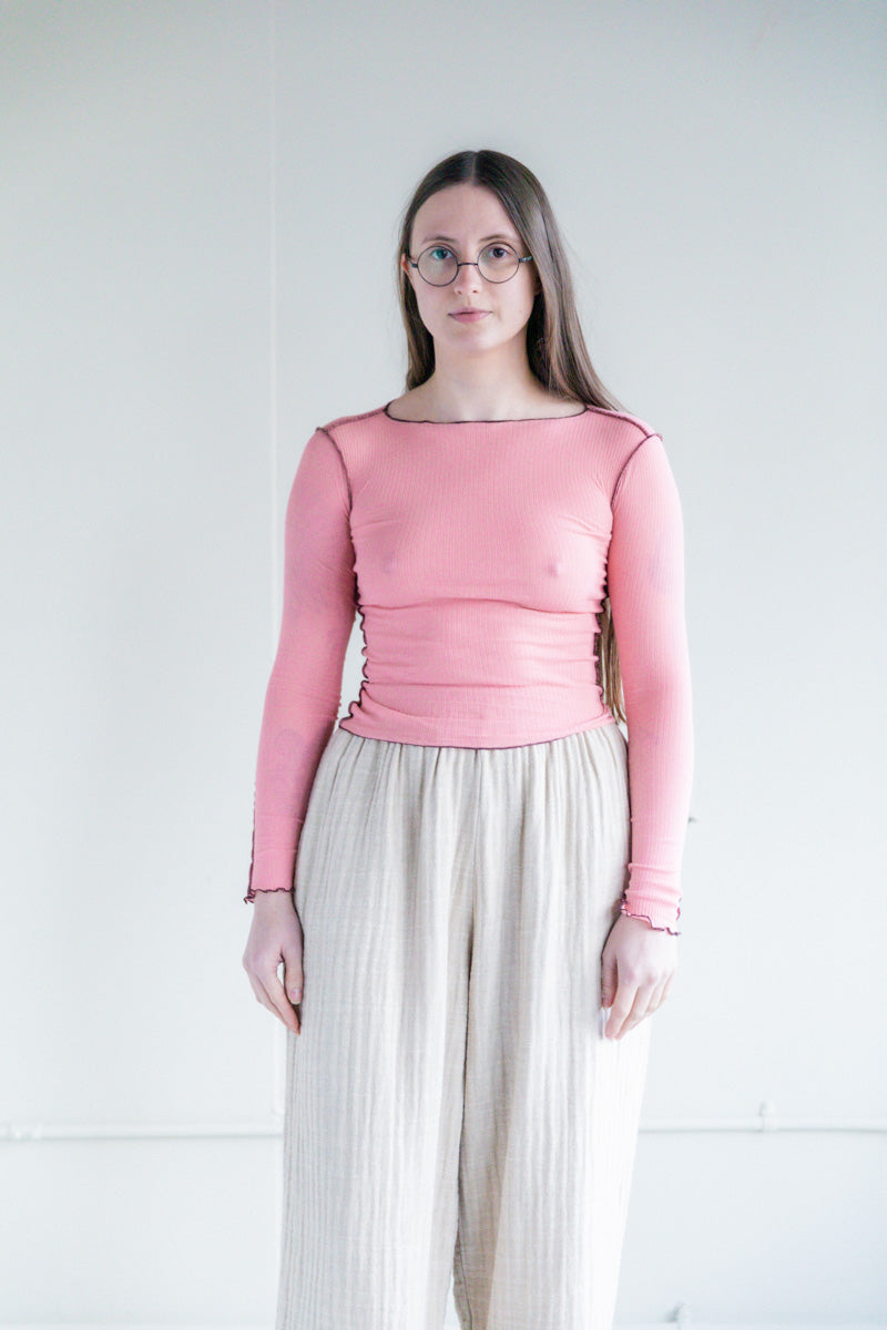 ☆新品・未使用☆ BASERANGE リブカットソー　Vein Long S VEIN LONG SLEEVE IN RUBY