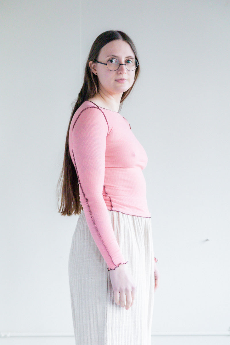 VEIN LONG SLEEVE IN RUBY