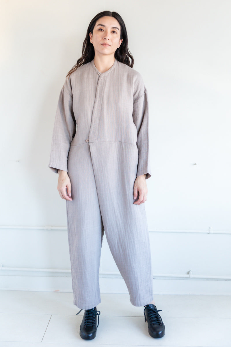 TIE JUMPSUIT IN LIGHT STONE