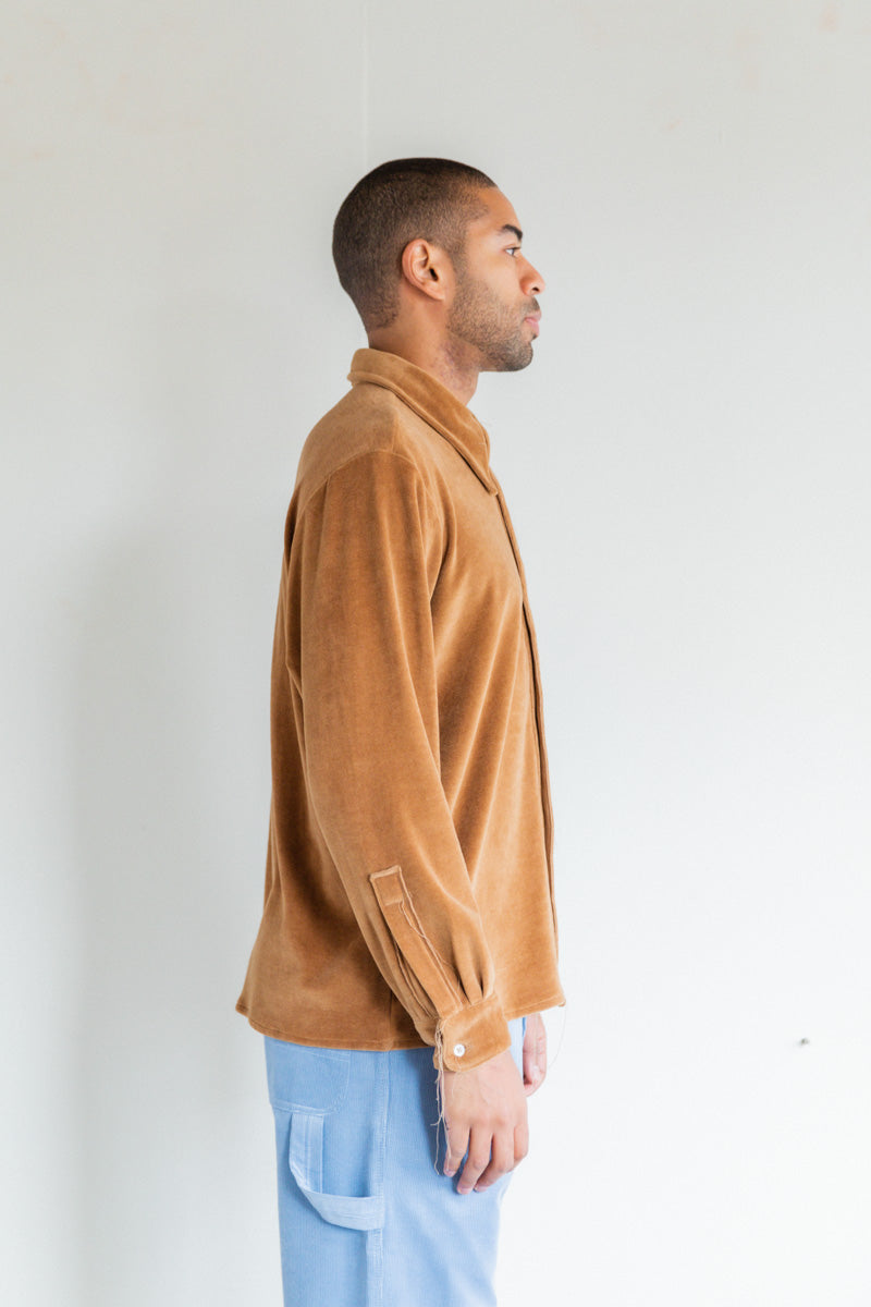 SMALL SHIRT IN BROWN VELOUR
