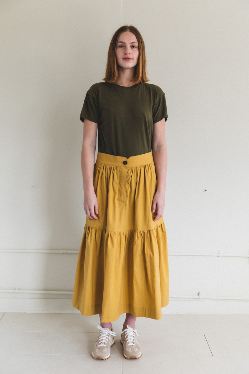 PATIENCE GATHERED SKIRT IN ORCA COTTON POPLIN