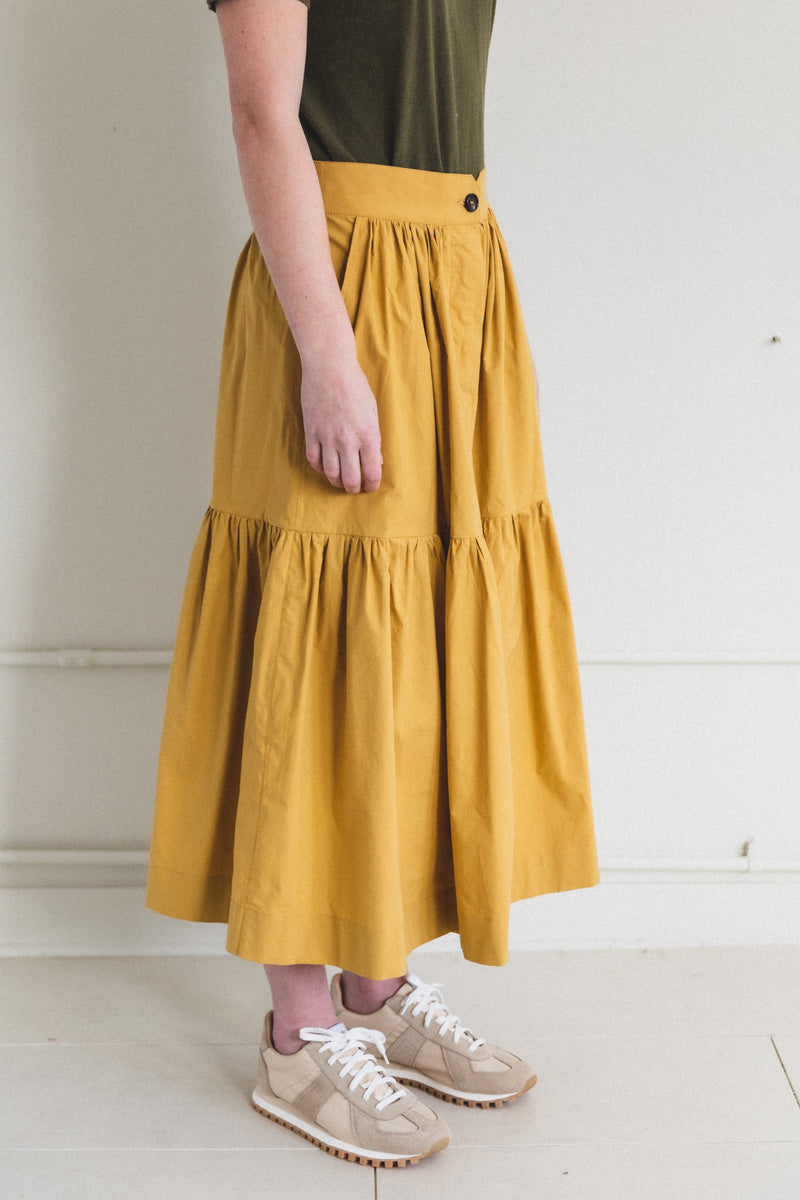 PATIENCE GATHERED SKIRT IN ORCA COTTON POPLIN