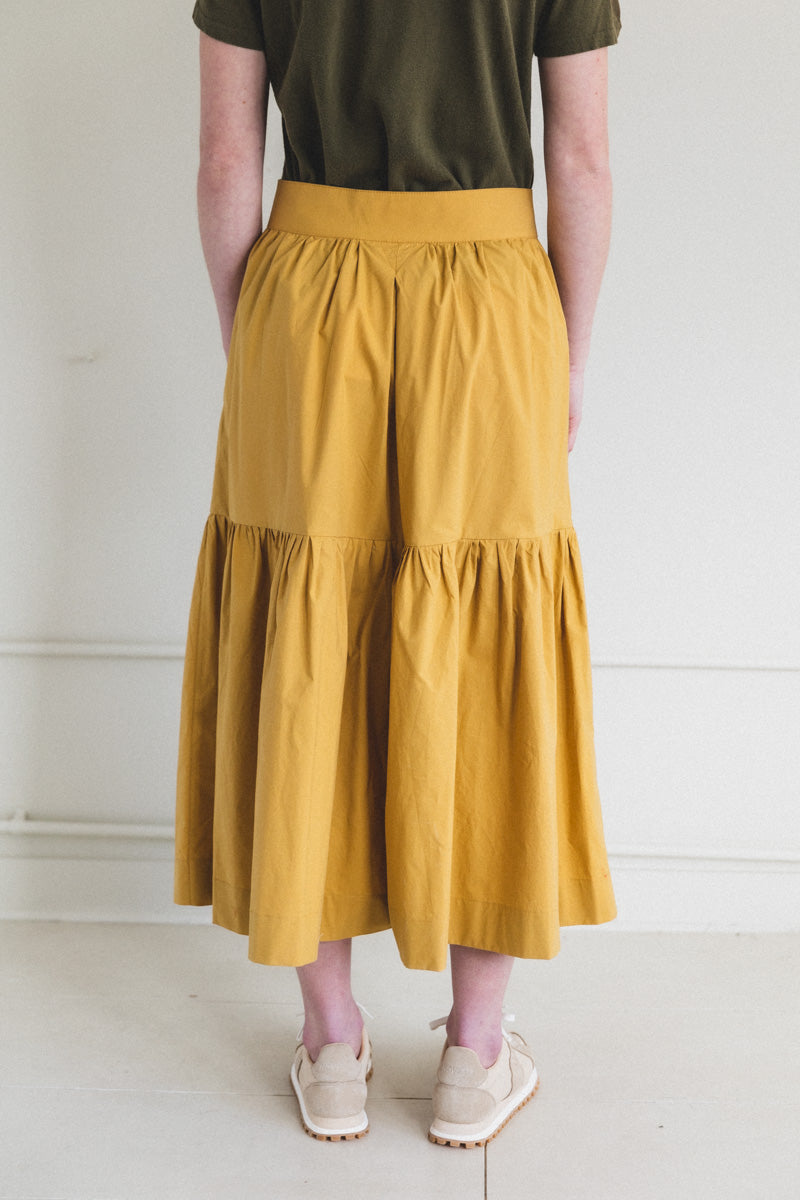 PATIENCE GATHERED SKIRT IN ORCA COTTON POPLIN