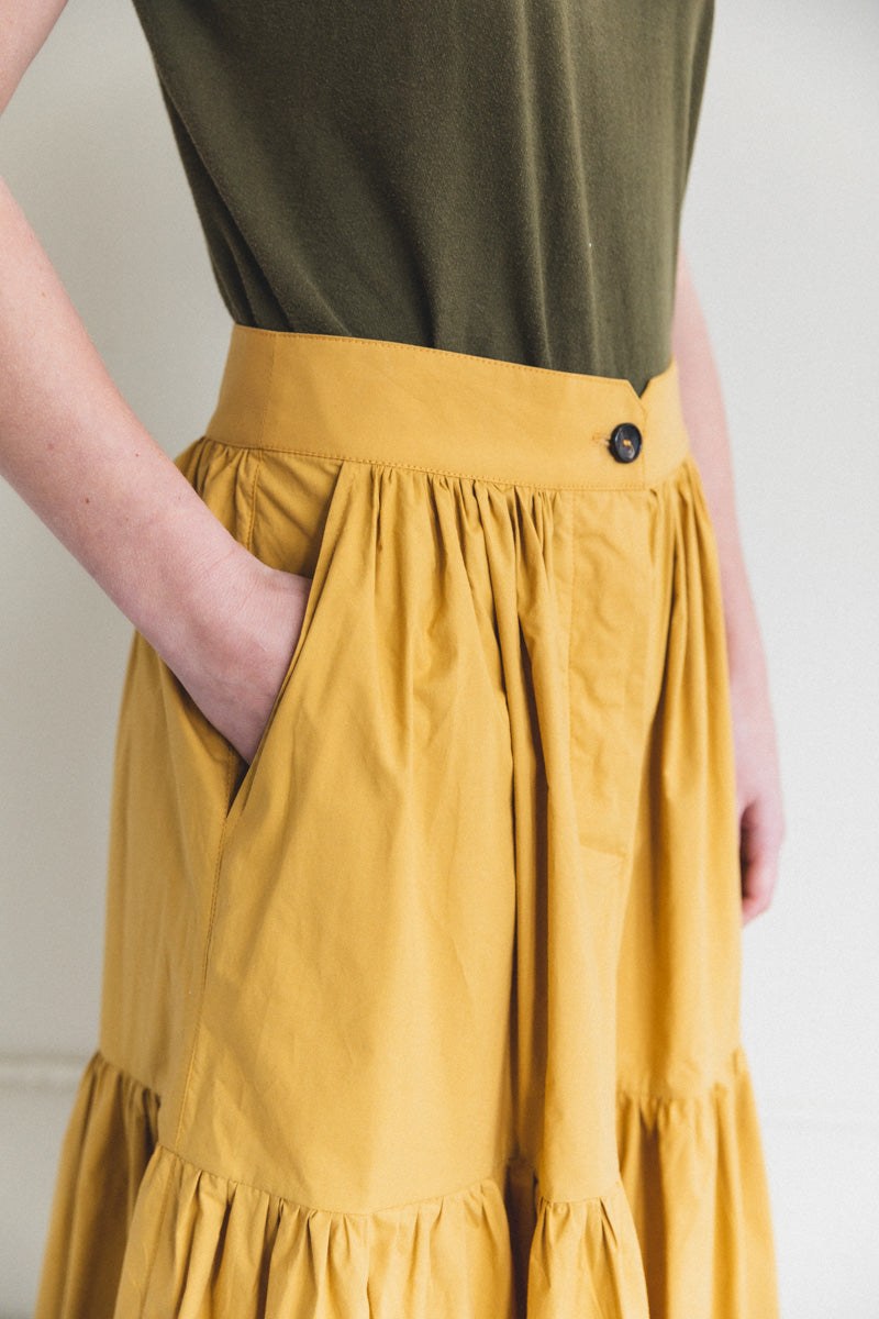 PATIENCE GATHERED SKIRT IN ORCA COTTON POPLIN