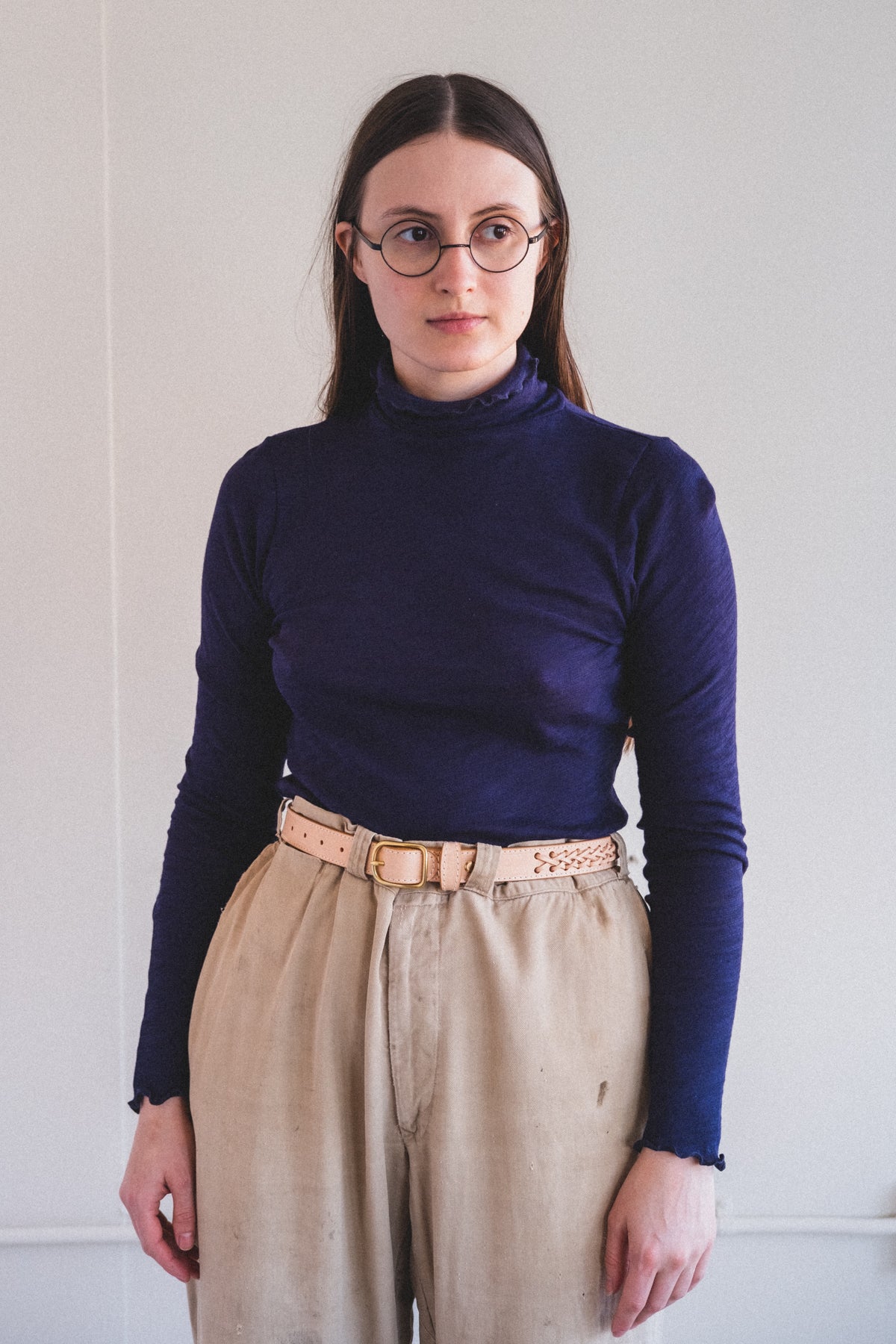 BRAIDED BELT IN NATURAL VACHETTA LEATHER