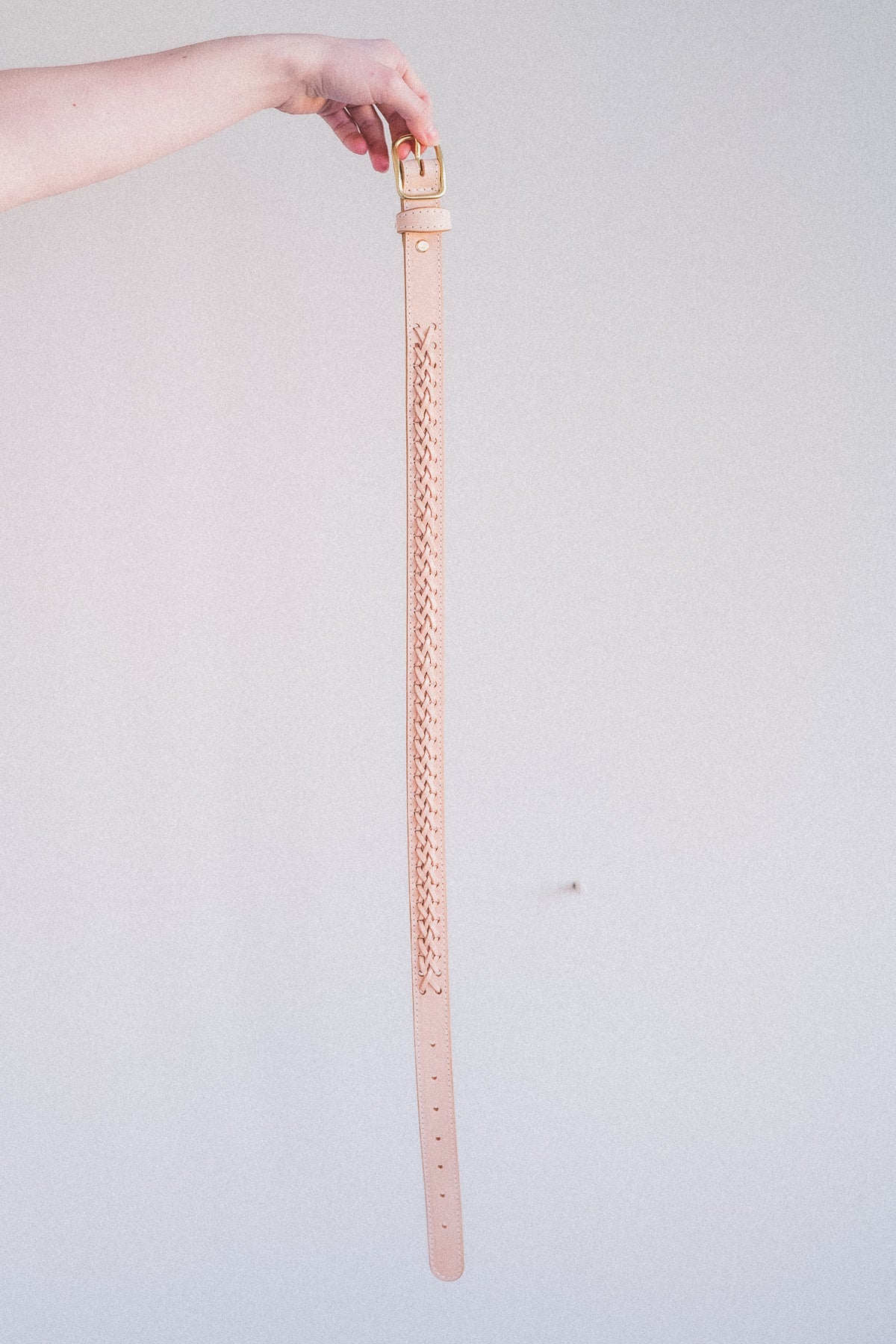 BRAIDED BELT IN NATURAL VACHETTA LEATHER