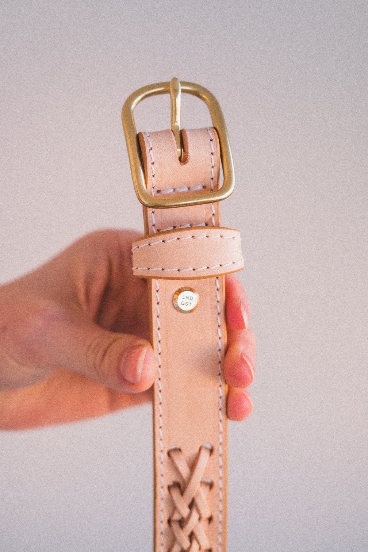 BRAIDED BELT IN NATURAL VACHETTA LEATHER